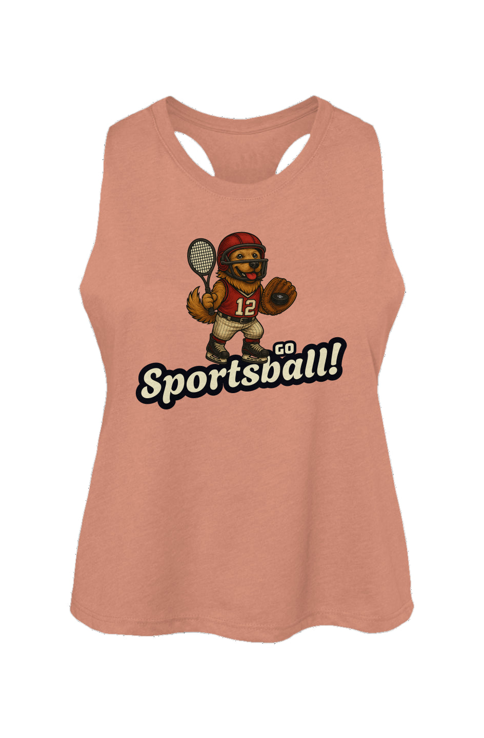 Go Sportsball - Women's Racerback Cropped Tank