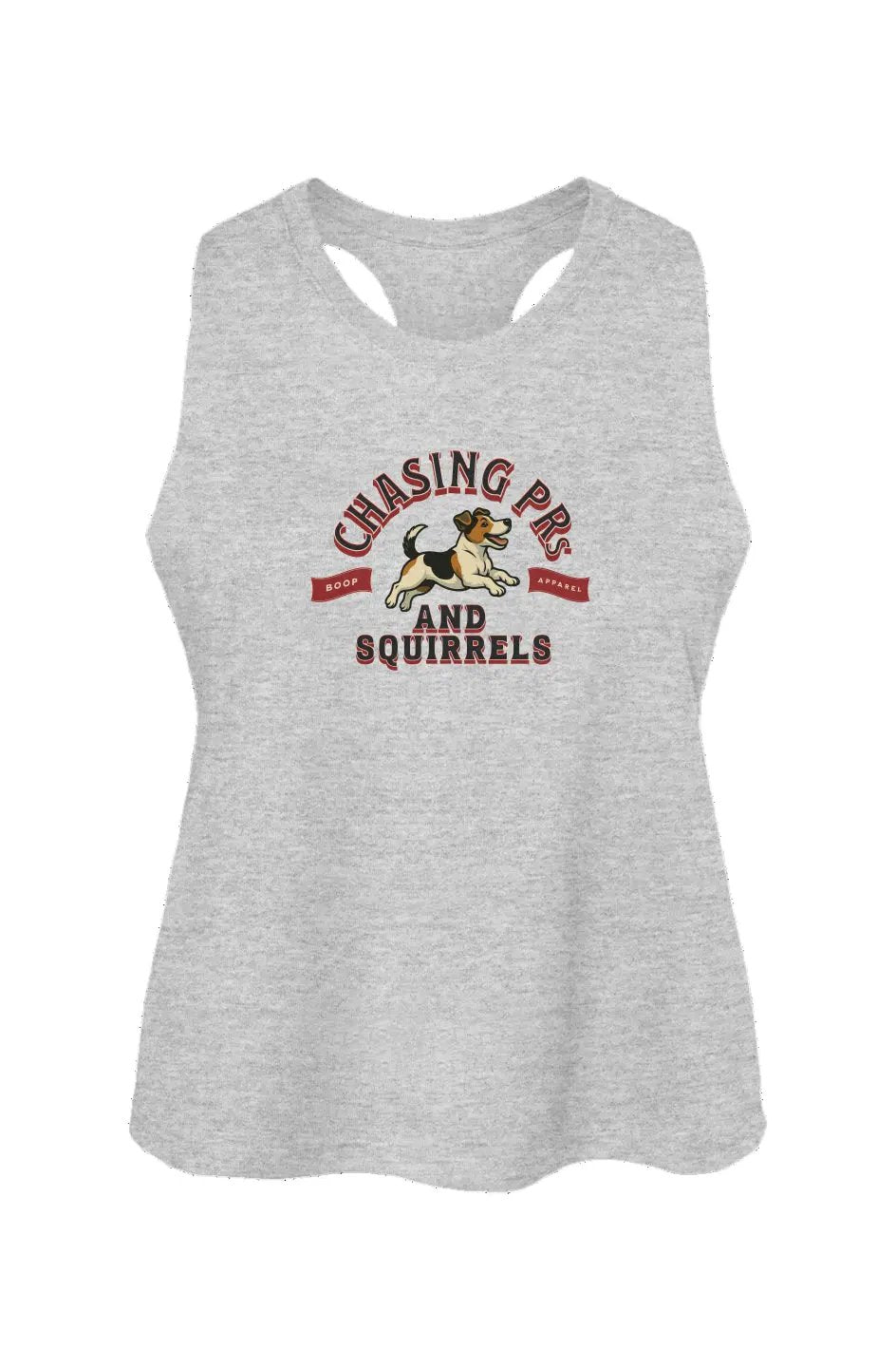 Chasing PRs and Squirrels - Crop Tank - Boop Apparel
