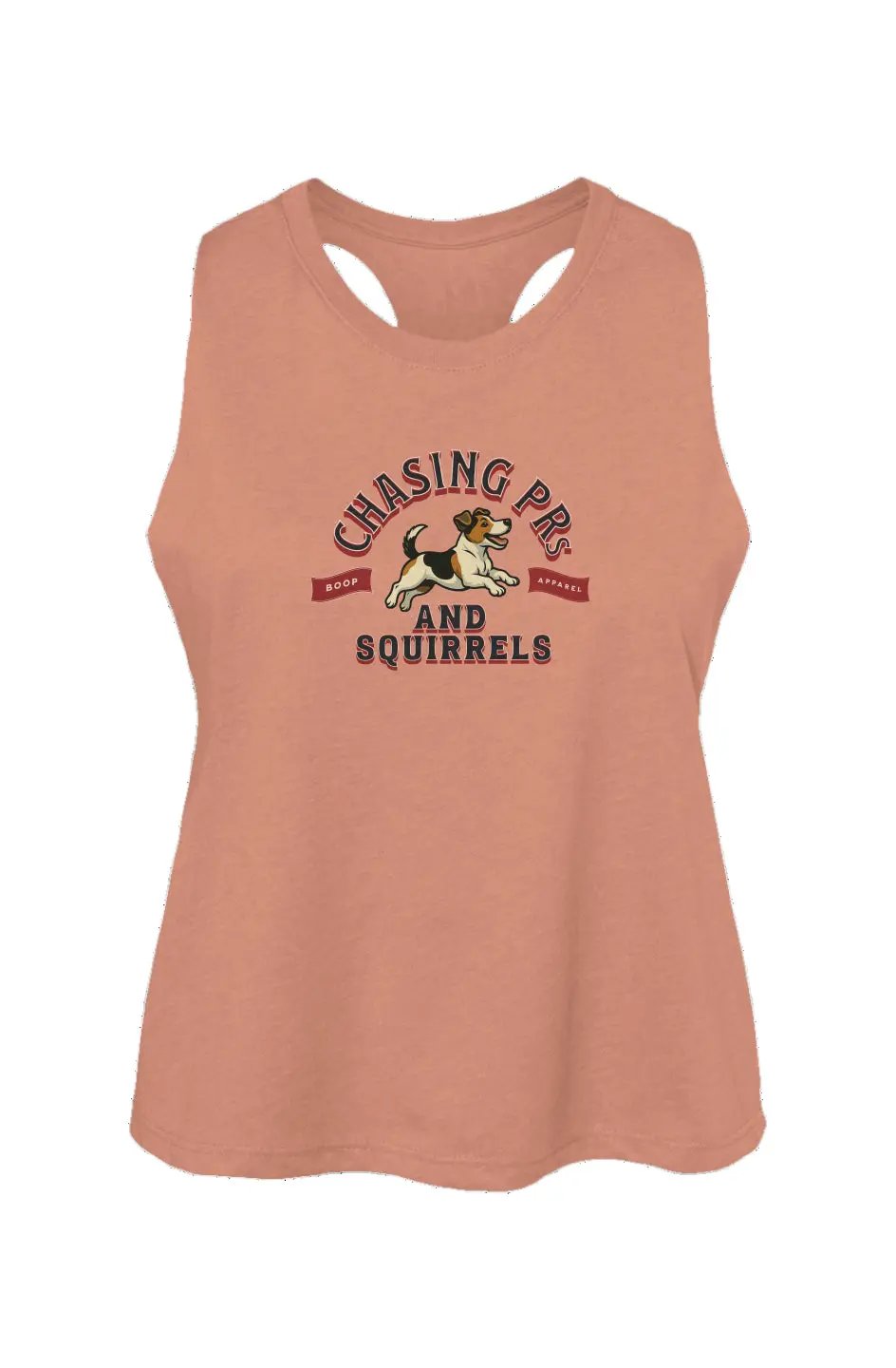 Chasing PRs and Squirrels - Crop Tank - Boop Apparel