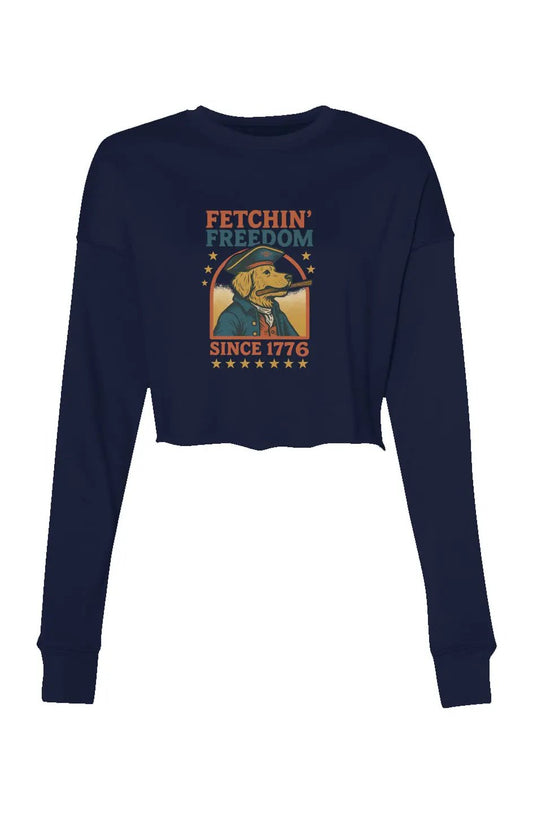 Fetchin' Freedom - Women's Crop Sweatshirt