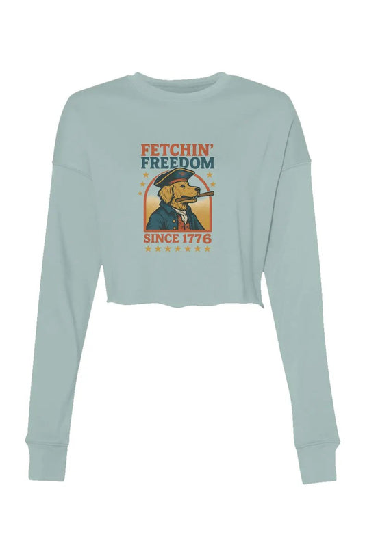 Fetchin' Freedom - Women's Crop Sweatshirt
