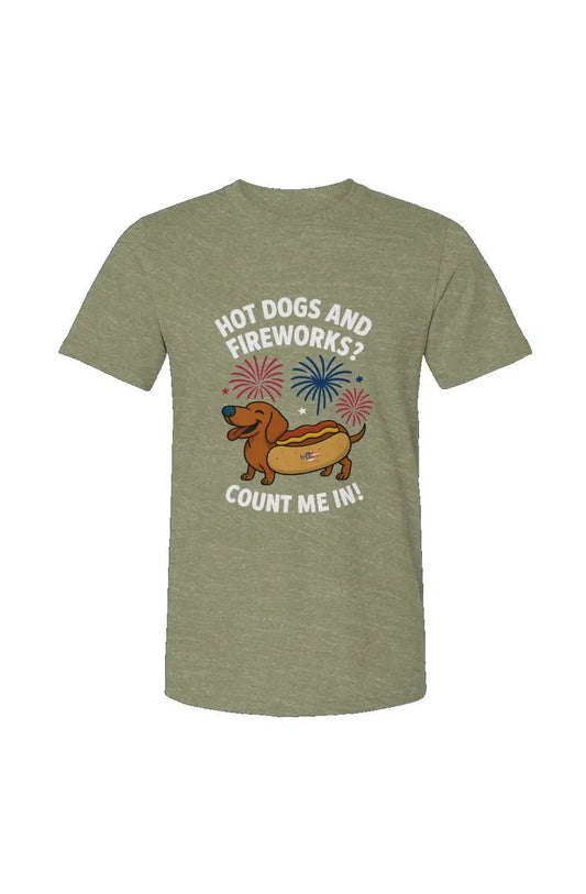 Hot Dogs and Fireworks - Unisex Heather Jersey Tee