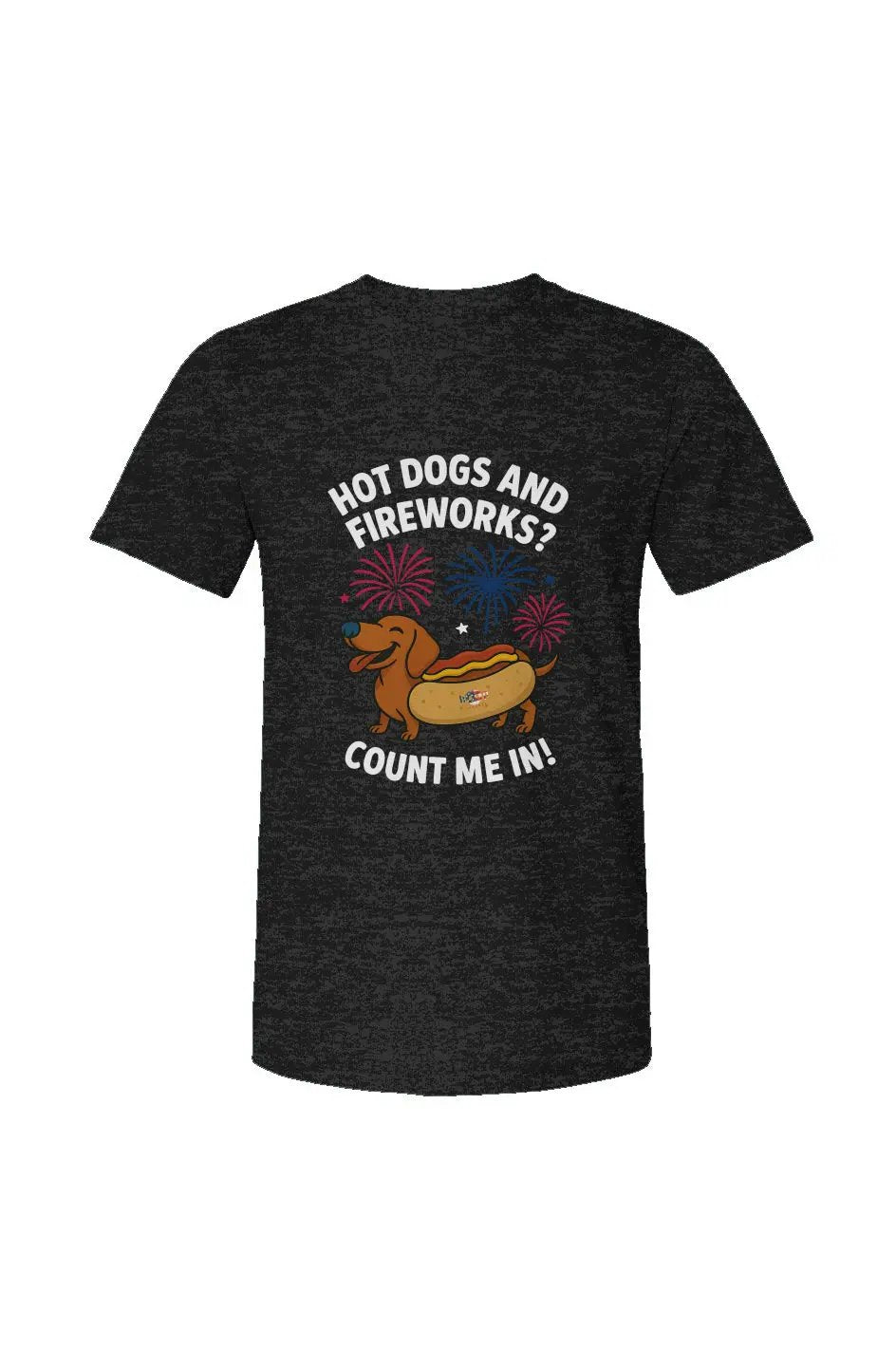 Hot Dogs and Fireworks - Unisex Heather Jersey Tee
