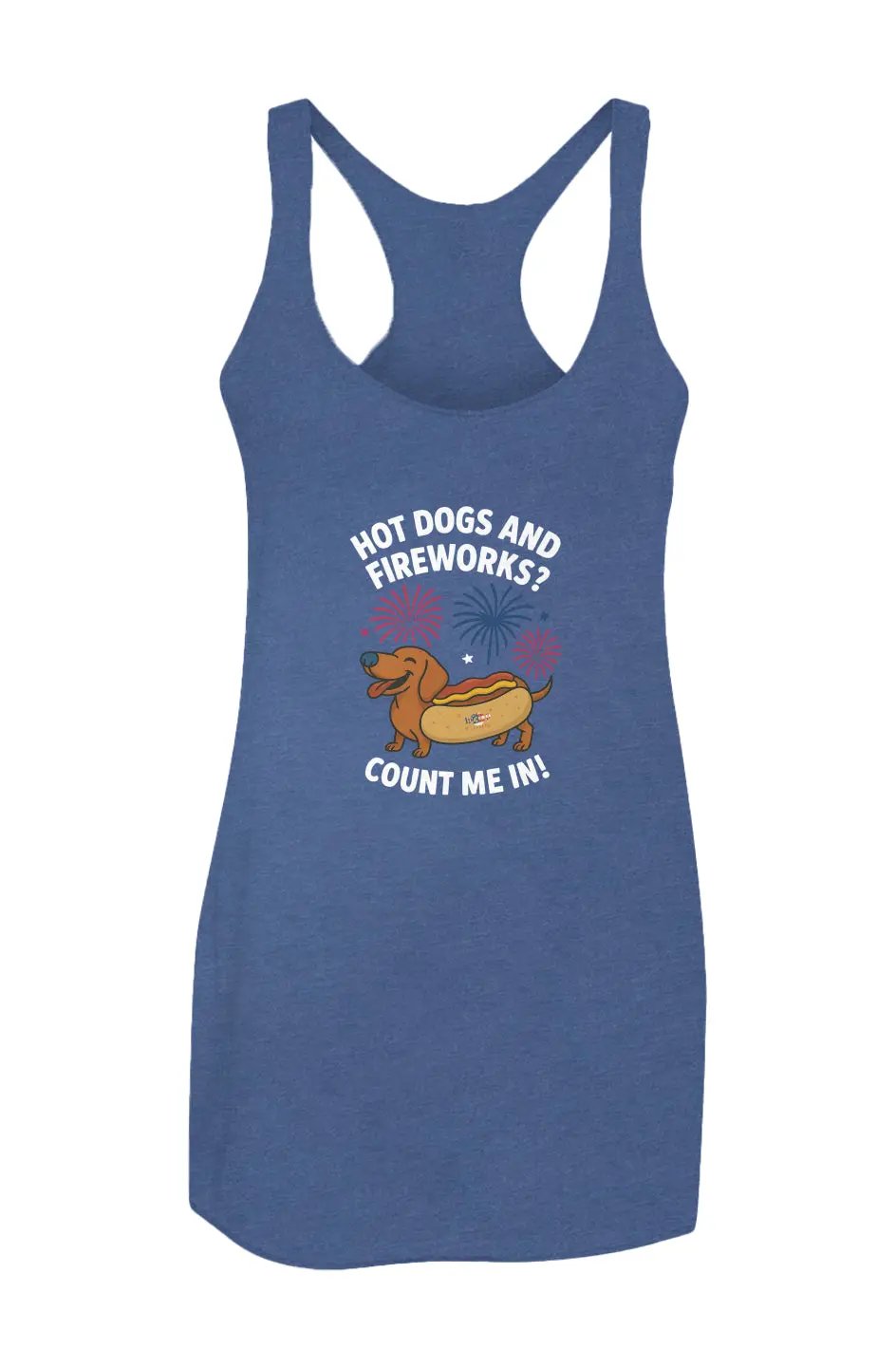 Hot Dogs and Fireworks - Women’s Triblend Racerbac