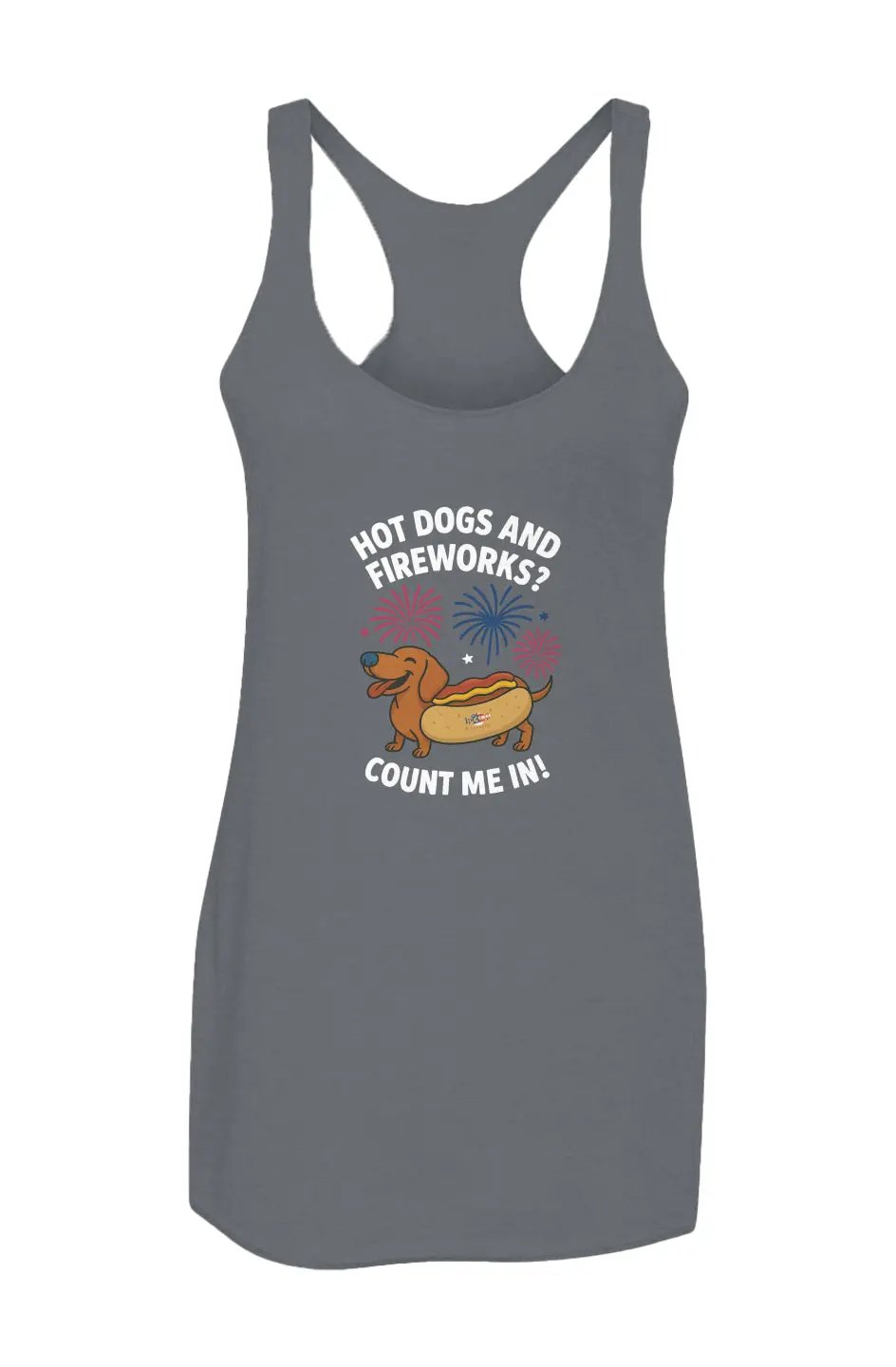 Hot Dogs and Fireworks - Racerback Tank - Boop Apparel