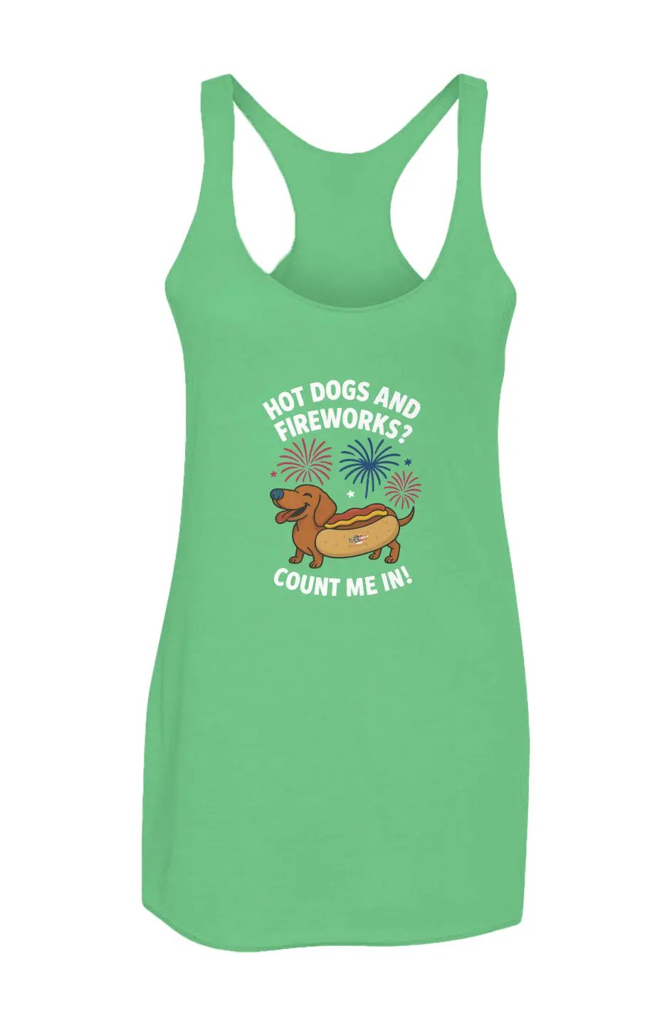 Hot Dogs and Fireworks - Racerback Tank - Boop Apparel