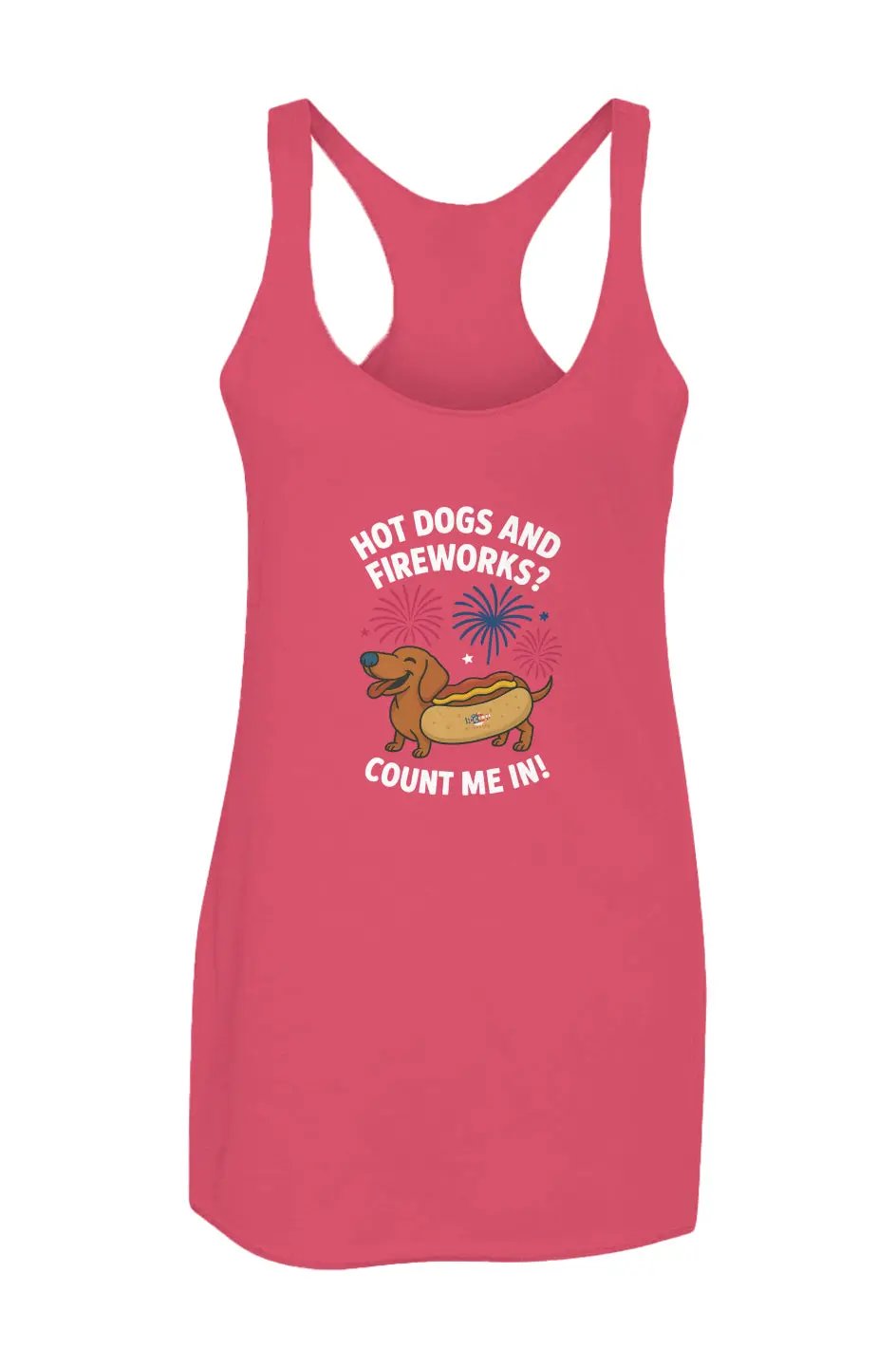 Hot Dogs and Fireworks - Racerback Tank - Boop Apparel