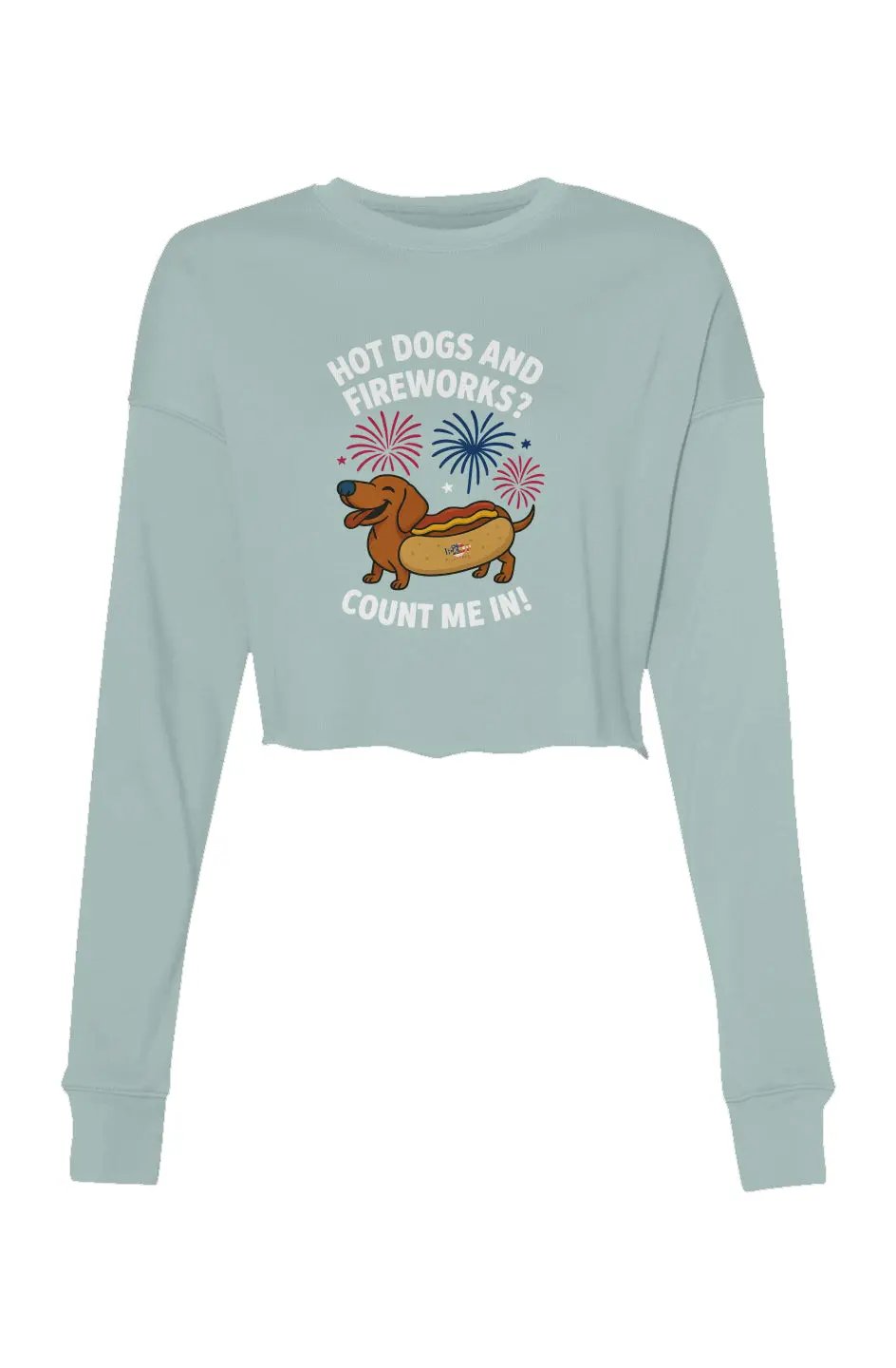 Hot Dogs and Fireworks - Crop Sweatshirt Apliiq