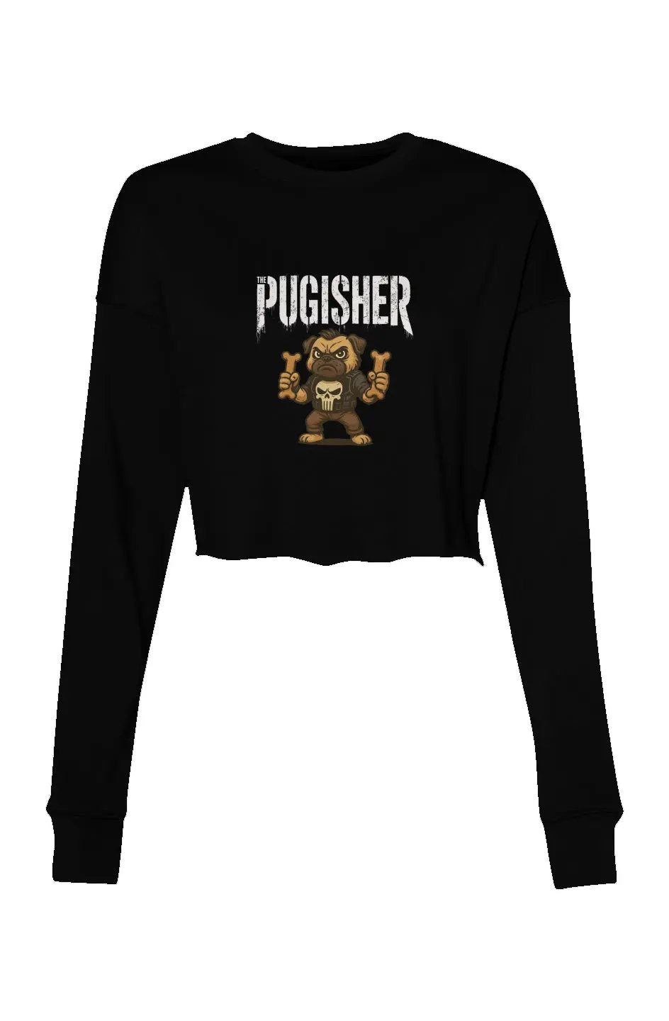 Pugisher - Women's Crop Hoodie