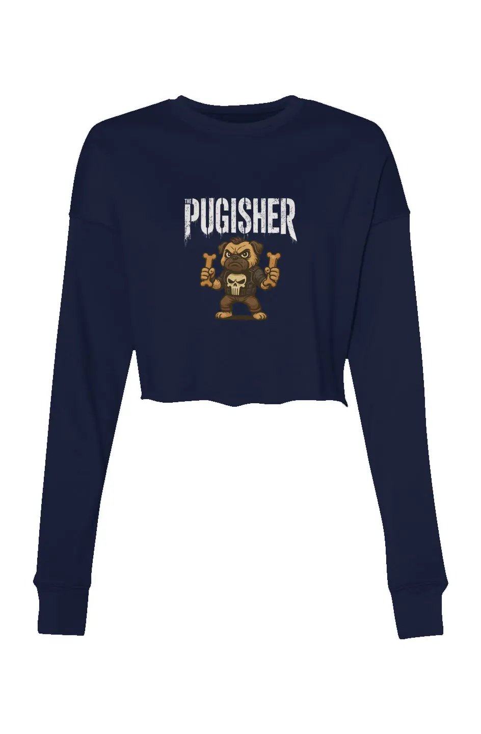Pugisher - Women's Crop Hoodie