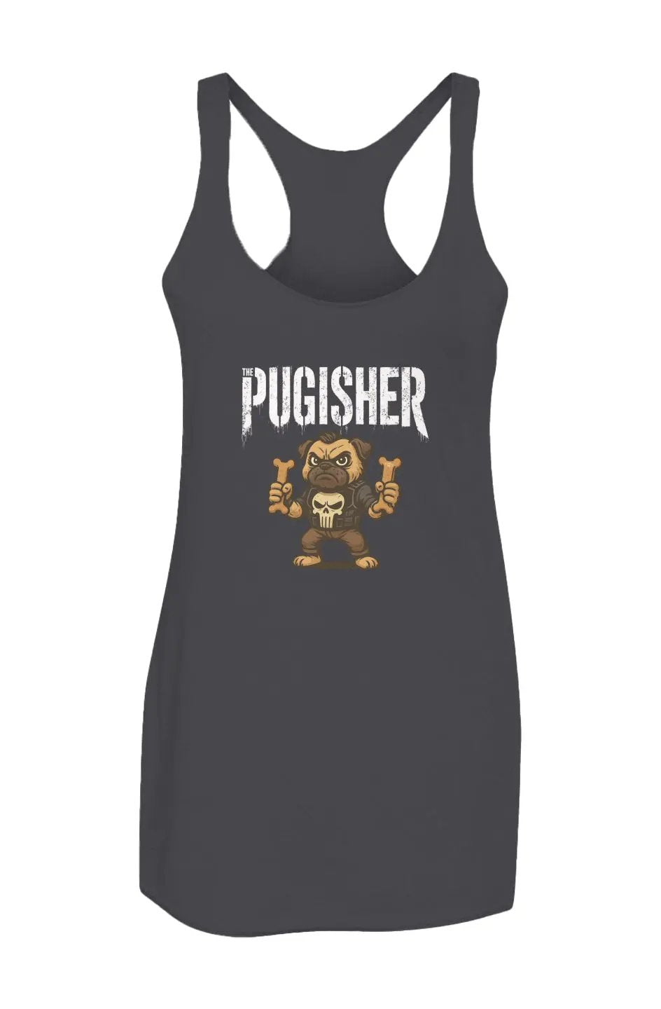 Pugisher - Women’s Triblend Racerback Tank