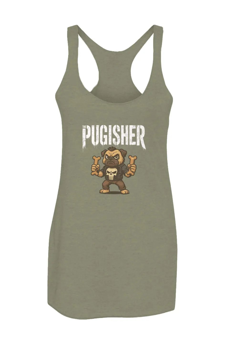 Pugisher - Women’s Triblend Racerback Tank