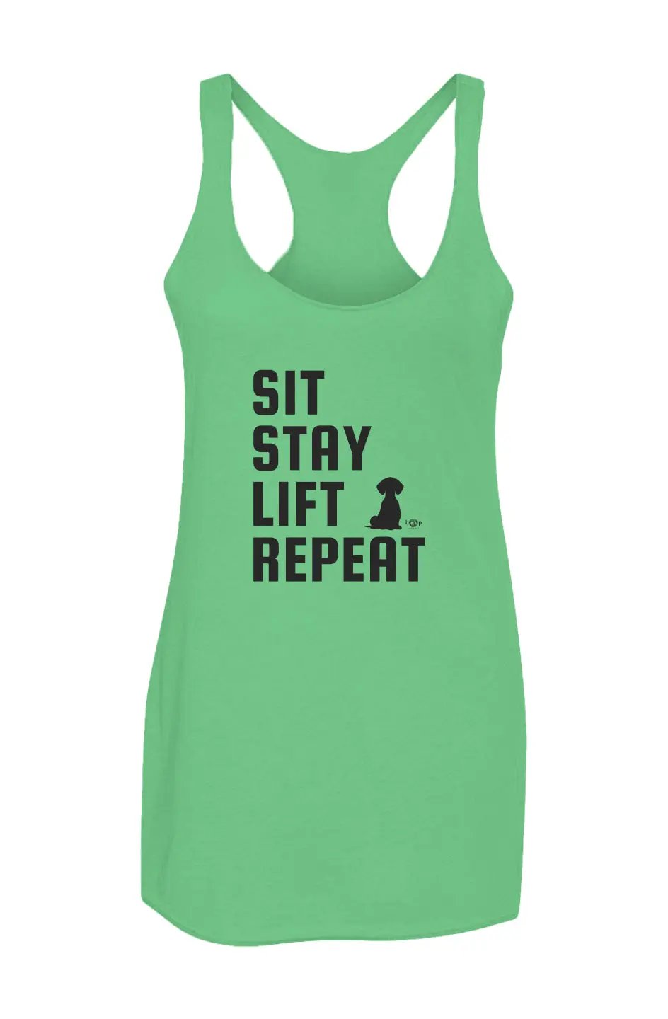 Sit, Stay, Lift, Repeat - Racerback Tank - Boop Apparel