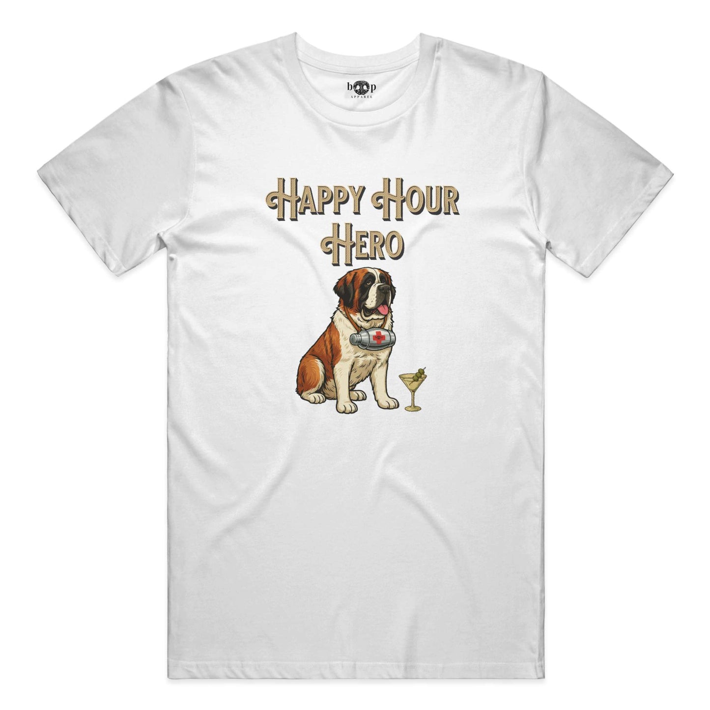 Funny dog owner t-shirt with sarcastic humor -Happy Hour Hero - Cotton T