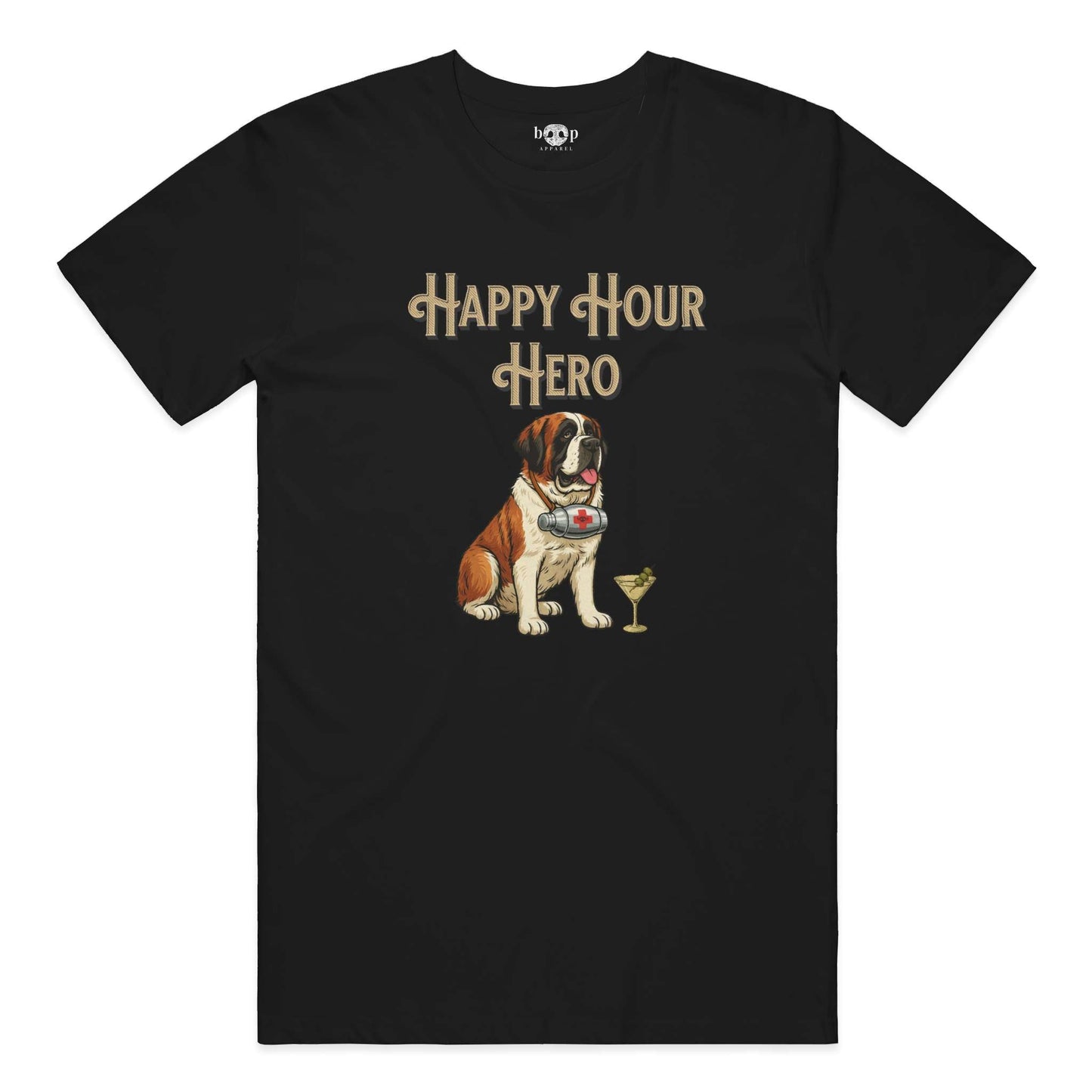 Funny dog owner t-shirt with sarcastic humor -Happy Hour Hero - Cotton T