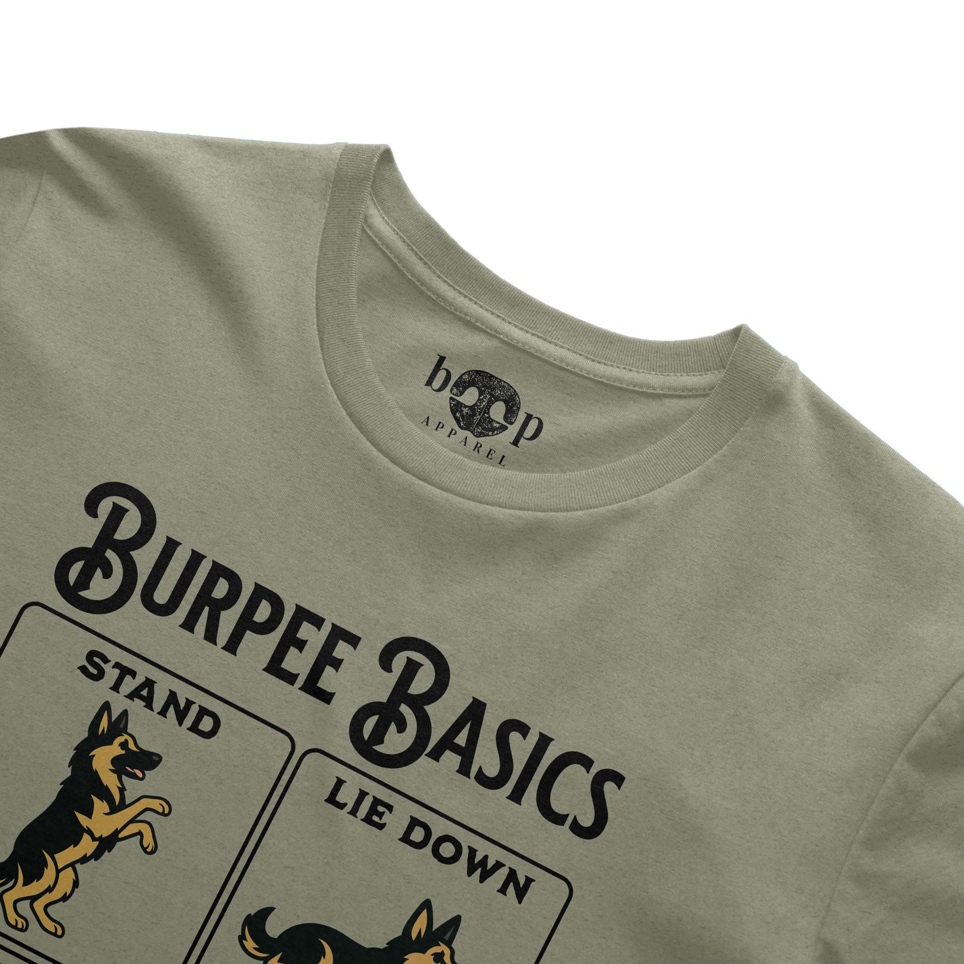 Funny dog owner t-shirt with sarcastic humor -Burpee Basics - Heather T