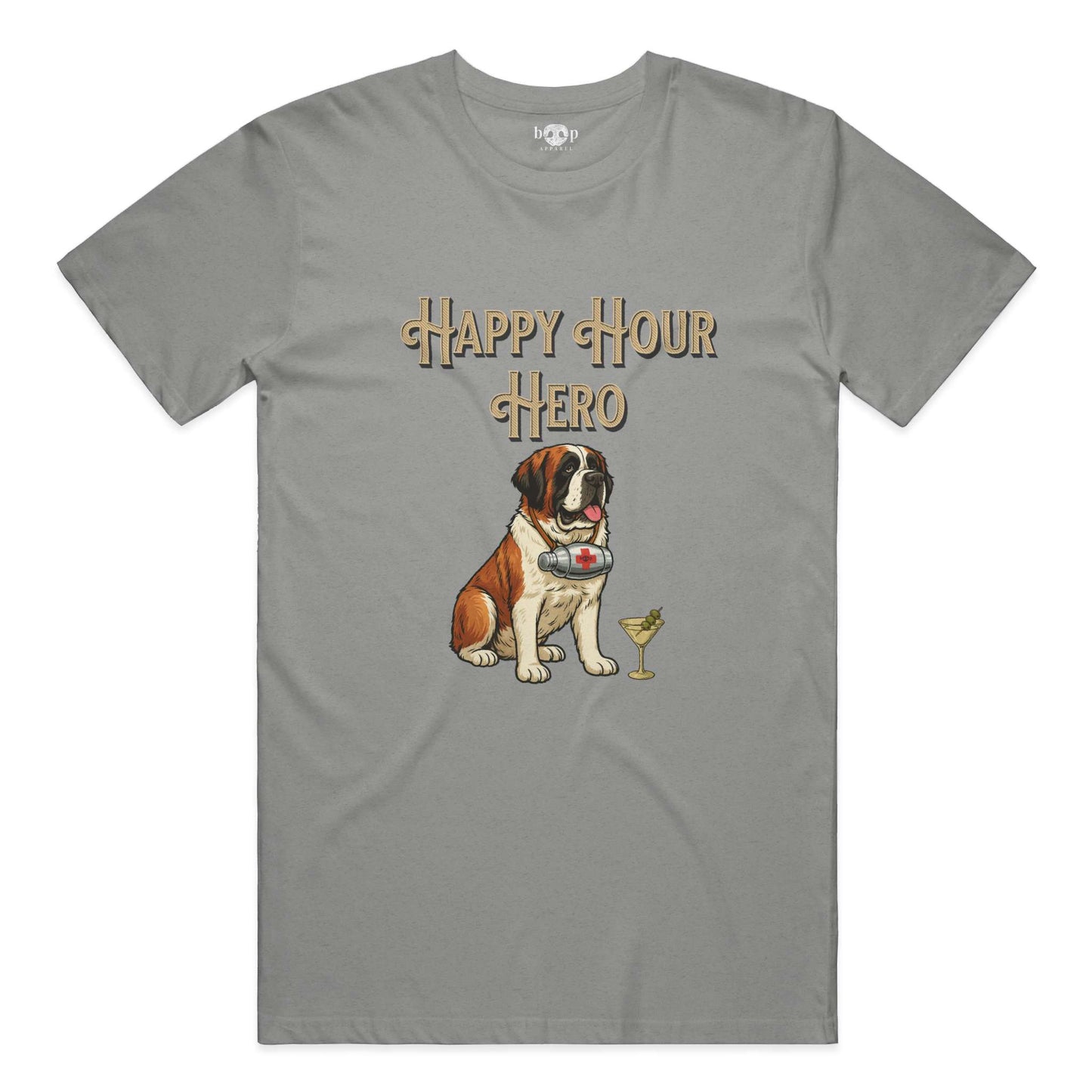 Funny dog owner t-shirt with sarcastic humor -Happy Hour Hero - Heather T