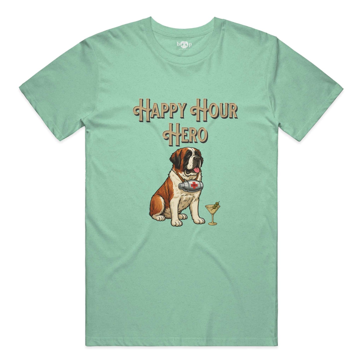 Funny dog owner t-shirt with sarcastic humor -Happy Hour Hero - Heather T