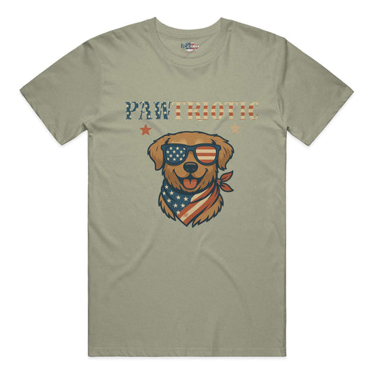 Funny dog owner t-shirt with sarcastic humor -Pawtriotic - Heather T