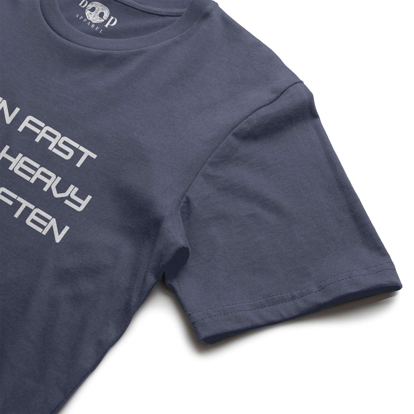 Funny dog owner t-shirt with sarcastic humor -Run Fast. Lift Heavy. Boop Often. - Heather T