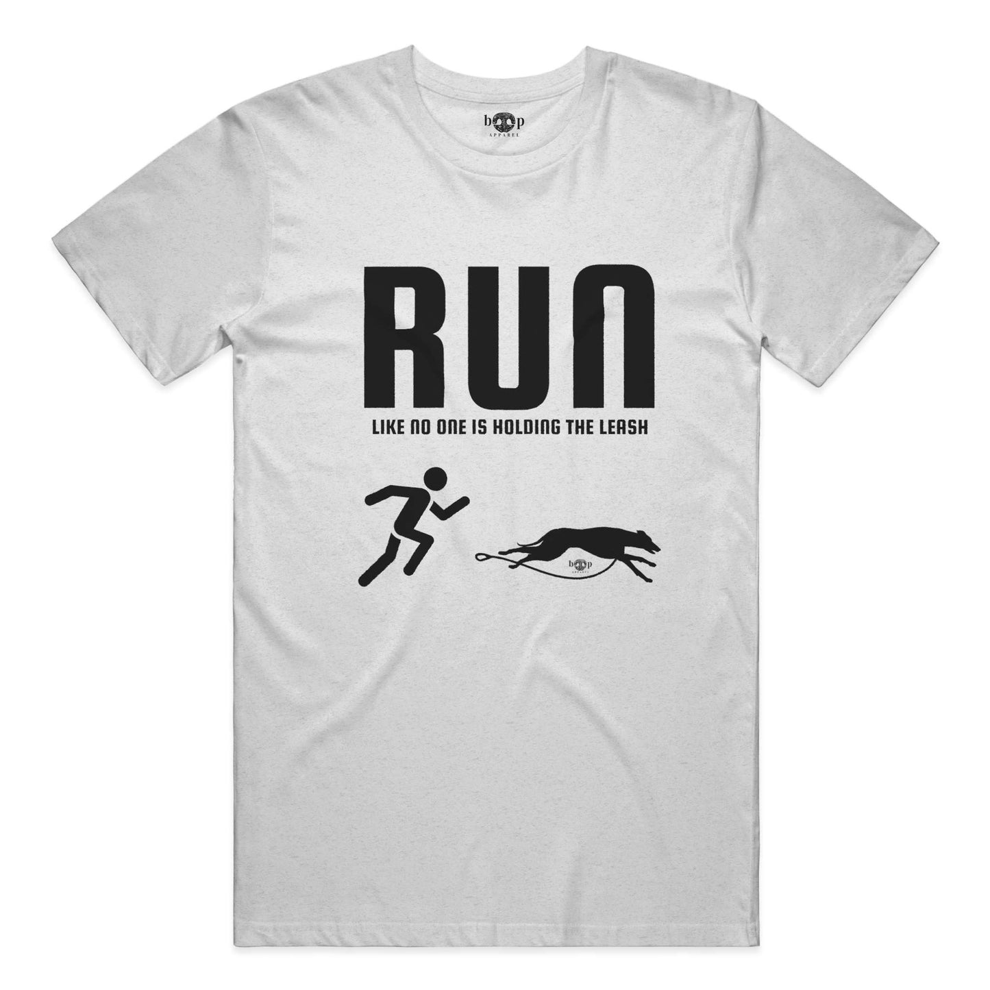 Funny dog owner t-shirt with sarcastic humor -Run Unleashed - Heather T