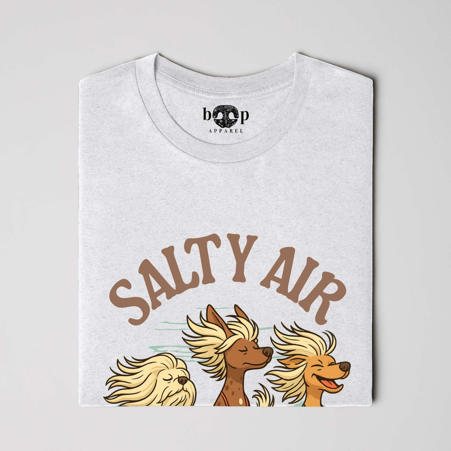 Funny dog owner t-shirt with sarcastic humor -Salty Air and Dog Hair - Heather T