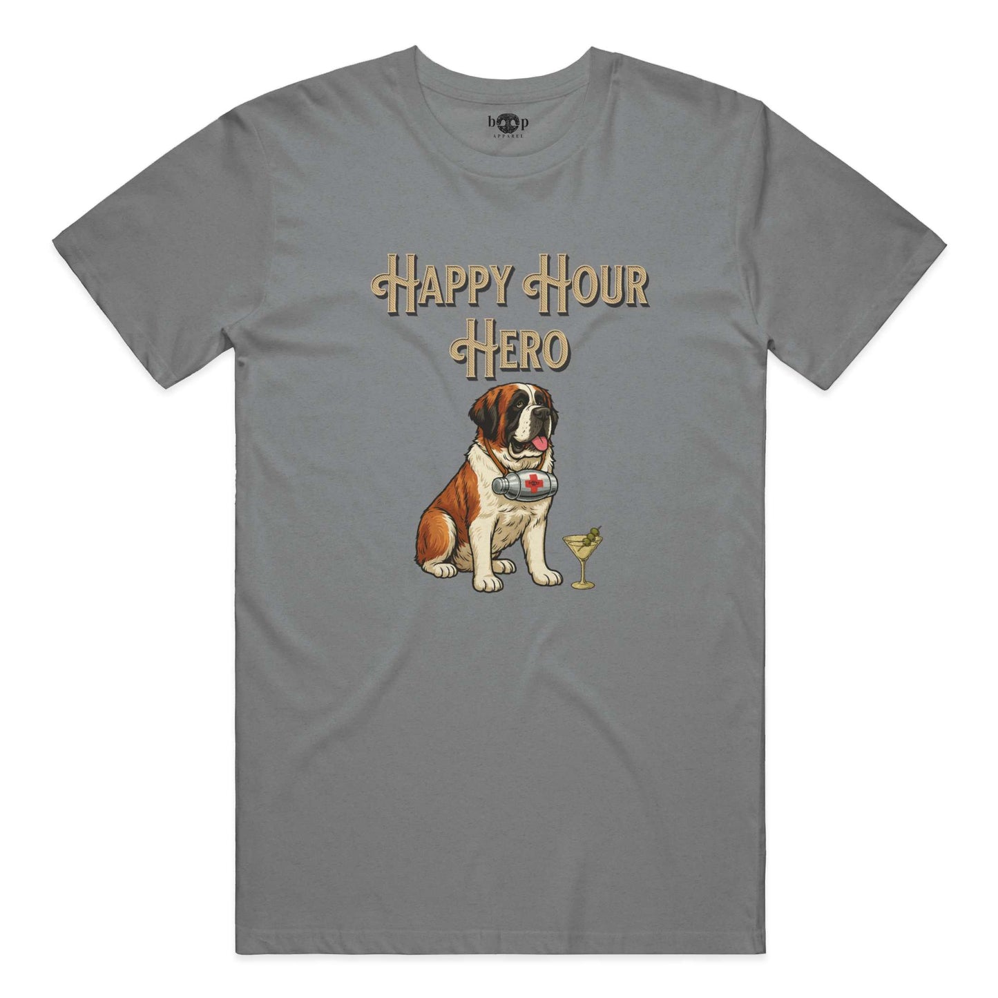 Funny dog owner t-shirt with sarcastic humor -Happy Hour Hero - Triblend T