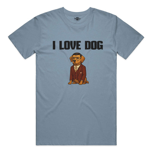 Funny dog owner t-shirt with sarcastic humor -I Love Dog - Triblend T