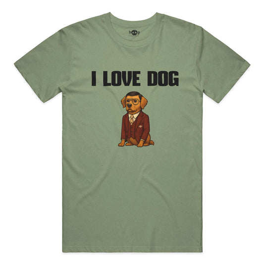Funny dog owner t-shirt with sarcastic humor -I Love Dog - Triblend T