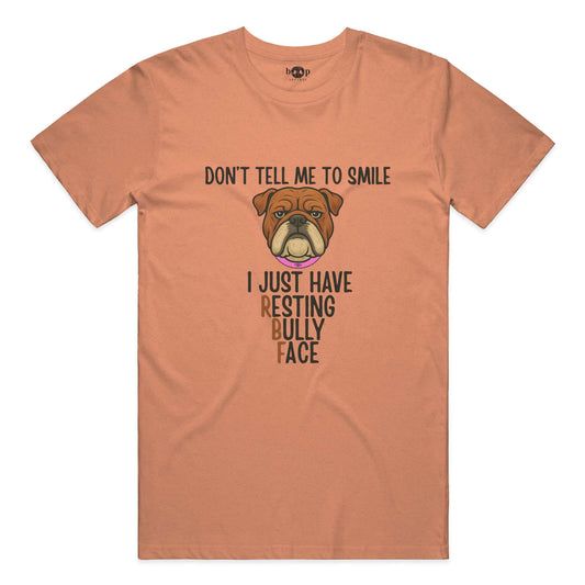 Funny dog owner t-shirt with sarcastic humor -Resting Bully Face - Triblend T
