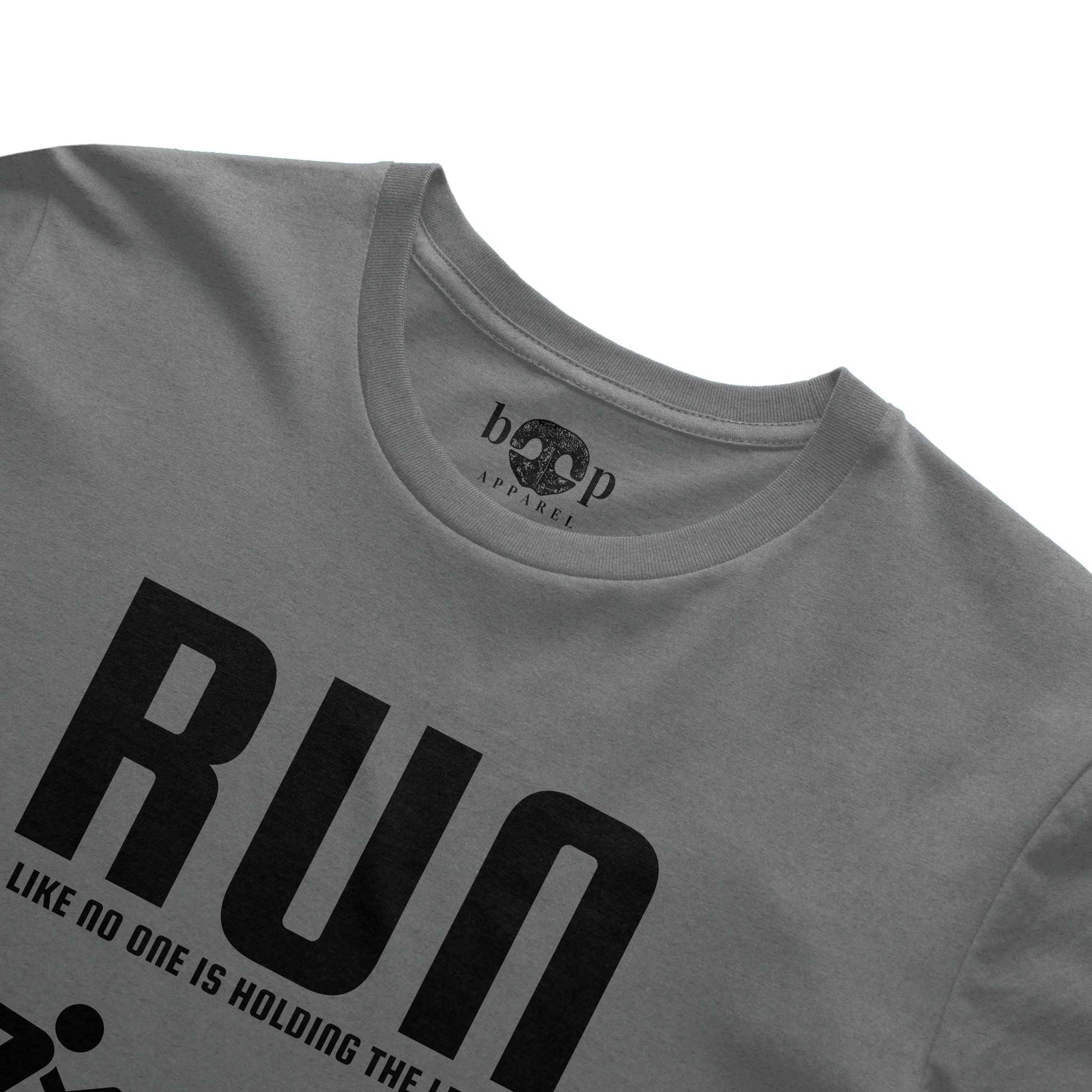 Funny dog owner t-shirt with sarcastic humor -Run Unleashed - Triblend T