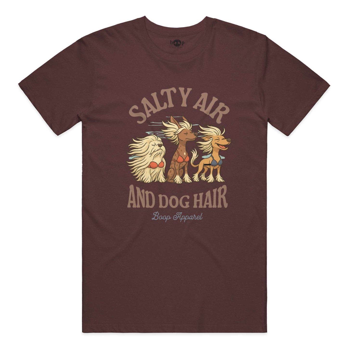 Funny dog owner t-shirt with sarcastic humor -Salty Air and Dog Hair - Triblend T