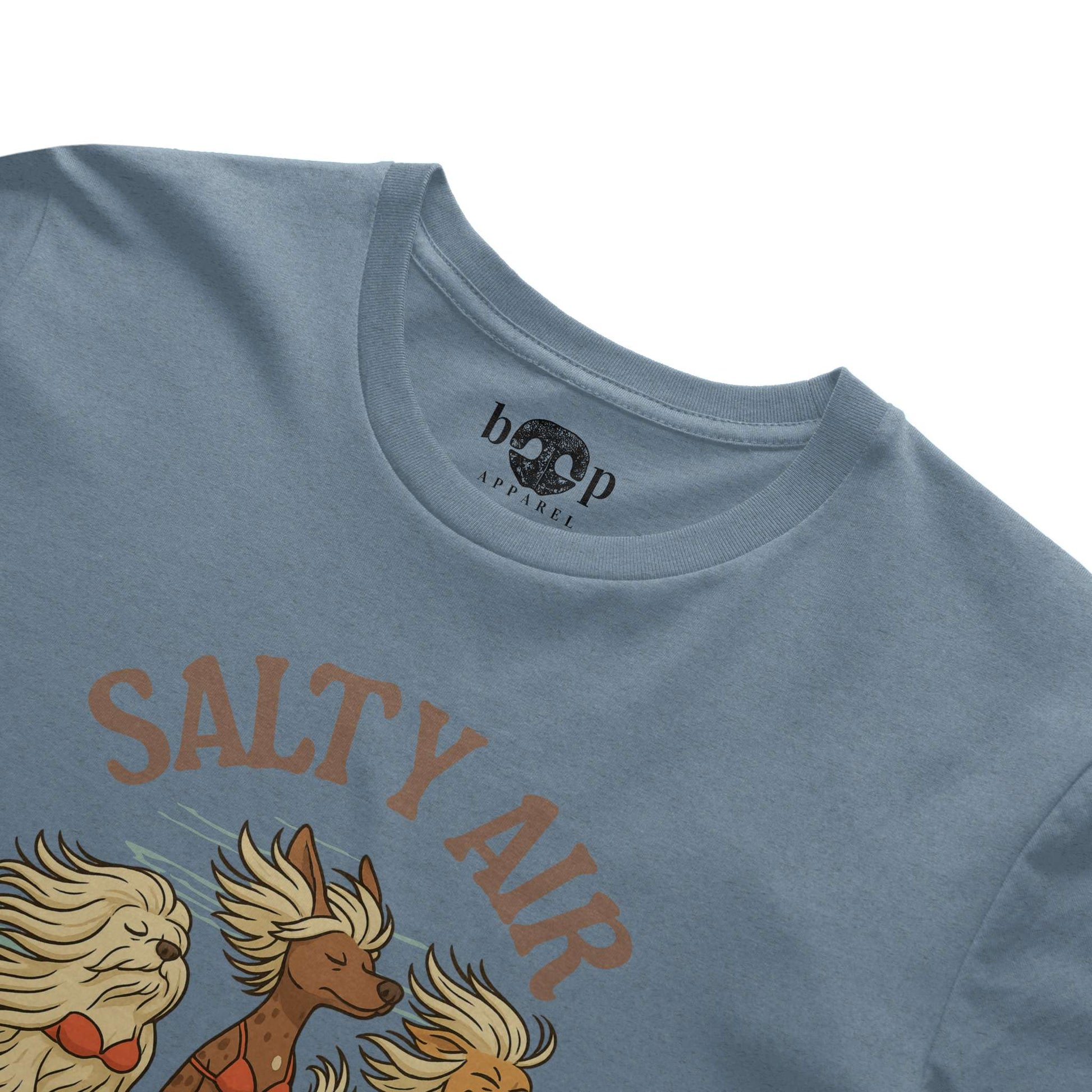 Funny dog owner t-shirt with sarcastic humor -Salty Air and Dog Hair - Triblend T