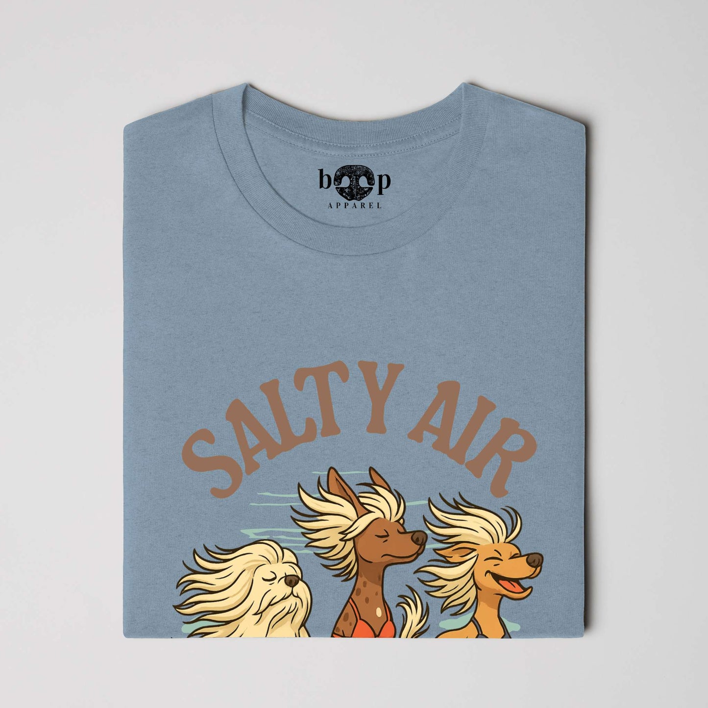Funny dog owner t-shirt with sarcastic humor -Salty Air and Dog Hair - Triblend T