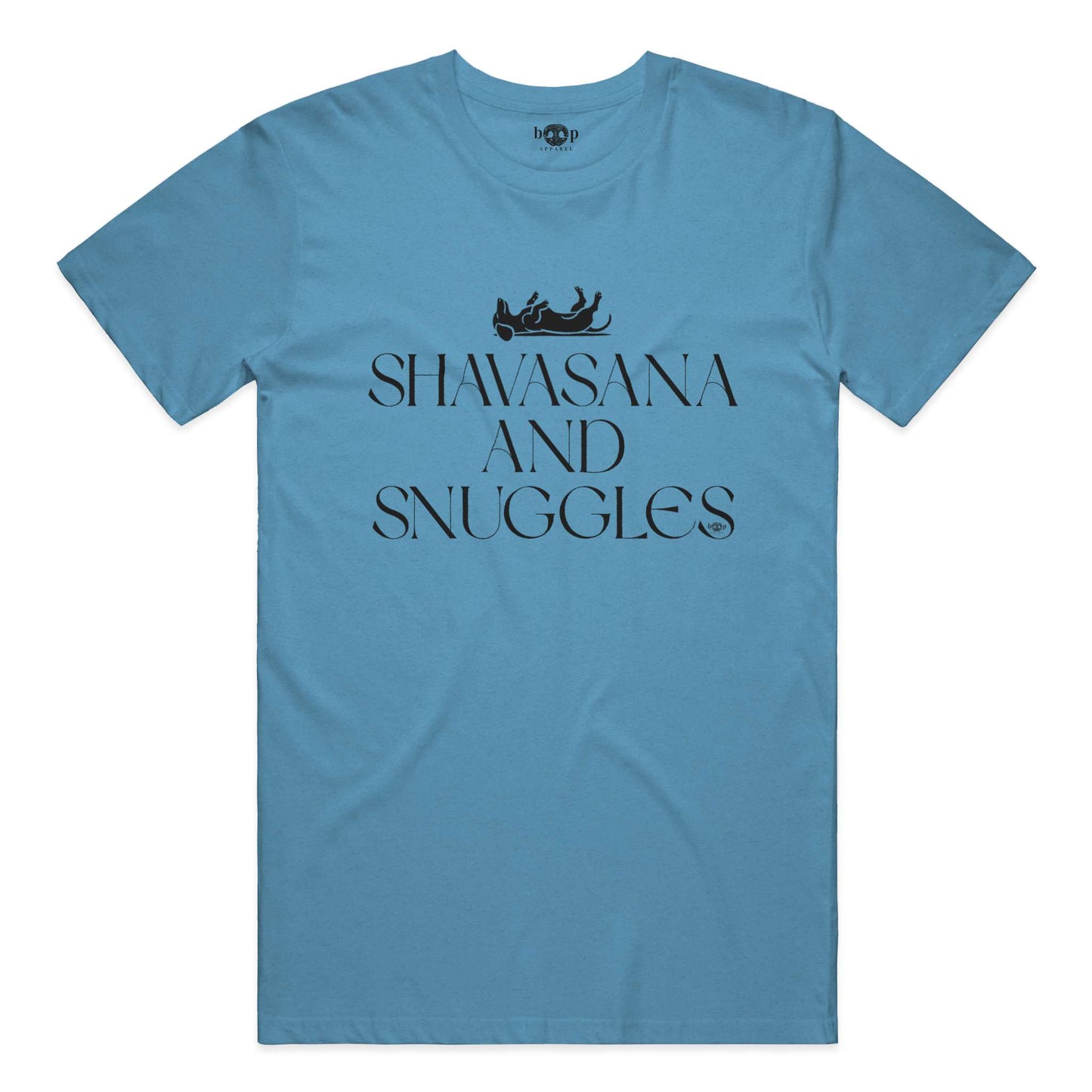 Funny dog owner t-shirt with sarcastic humor -Shavasana and Snuggles - Triblend T
