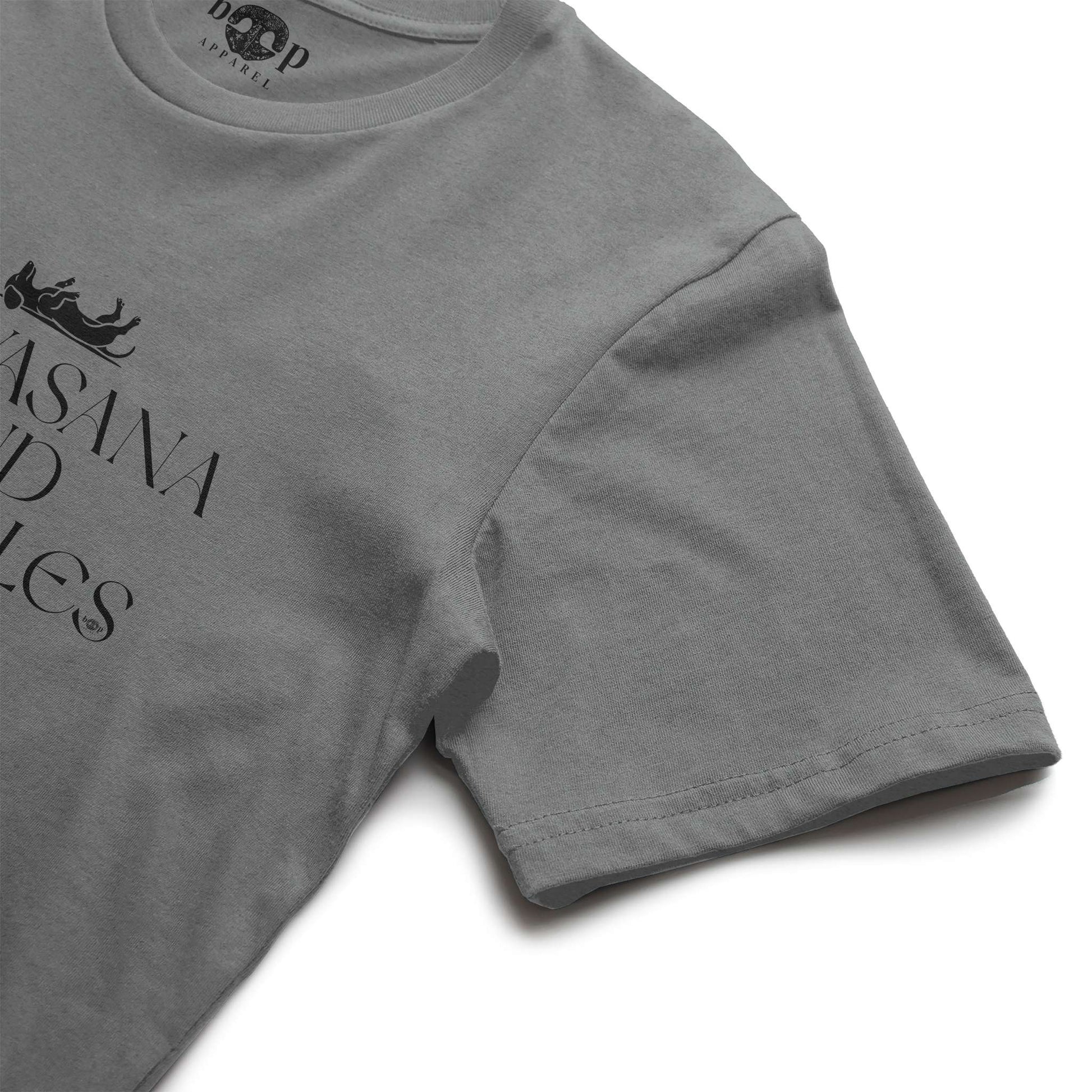 Funny dog owner t-shirt with sarcastic humor -Shavasana and Snuggles - Triblend T