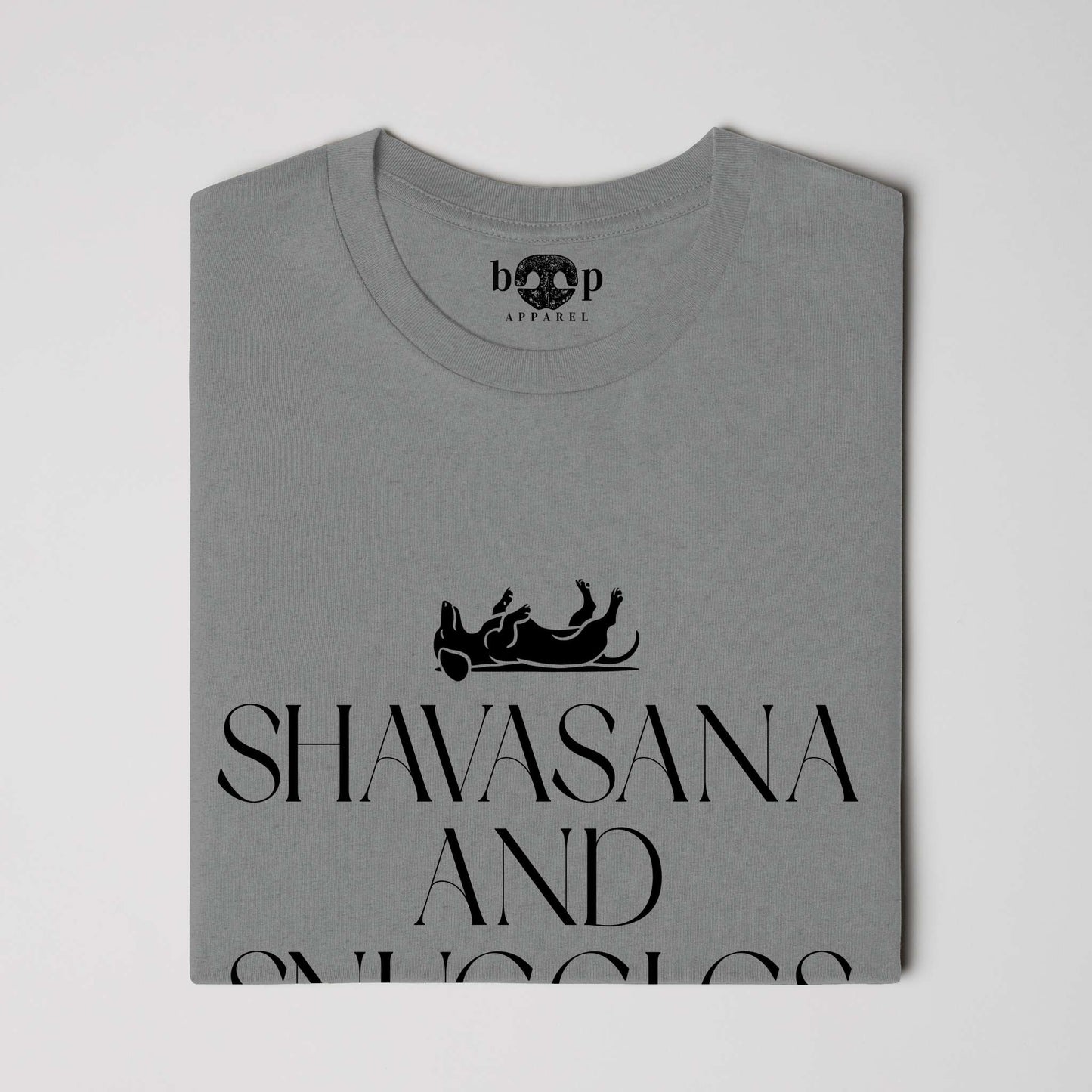 Funny dog owner t-shirt with sarcastic humor -Shavasana and Snuggles - Triblend T