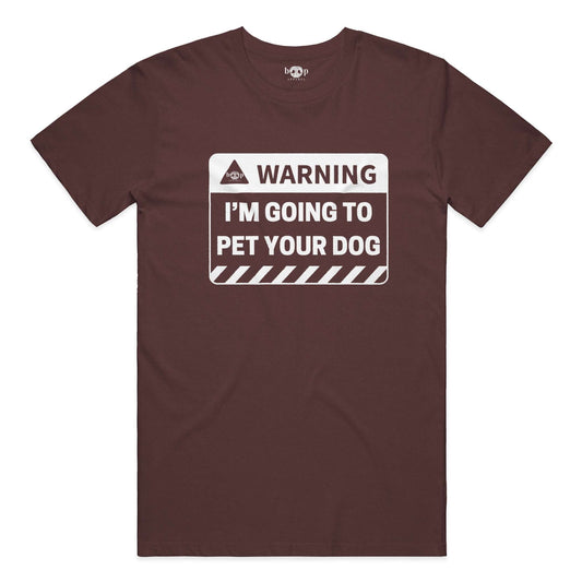 Funny dog owner t-shirt with sarcastic humor -Warning: I'm Going to Pet Your Dog - Triblend T