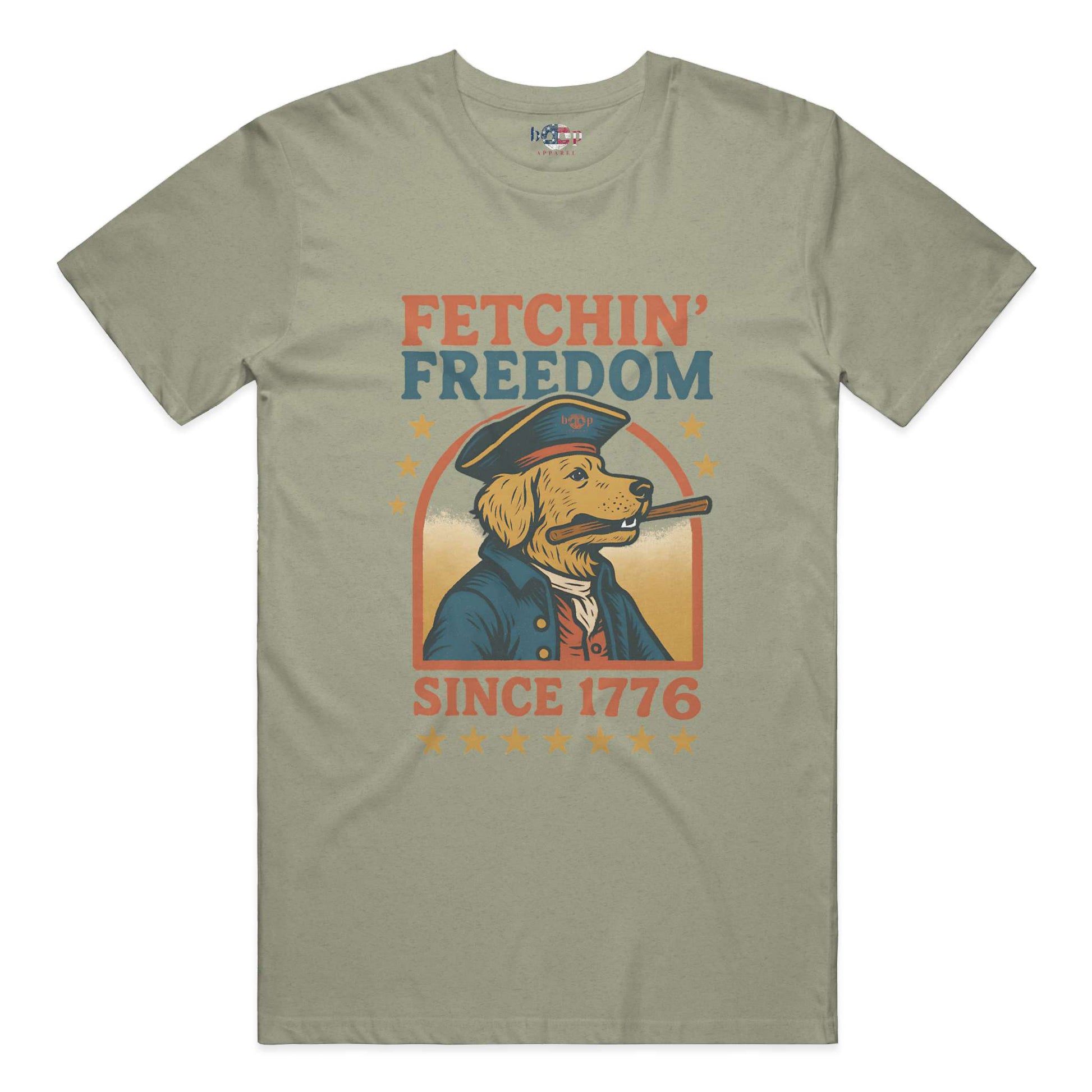 Funny dog owner t-shirt with sarcastic humor -Fetchin' Freedom - Heather T