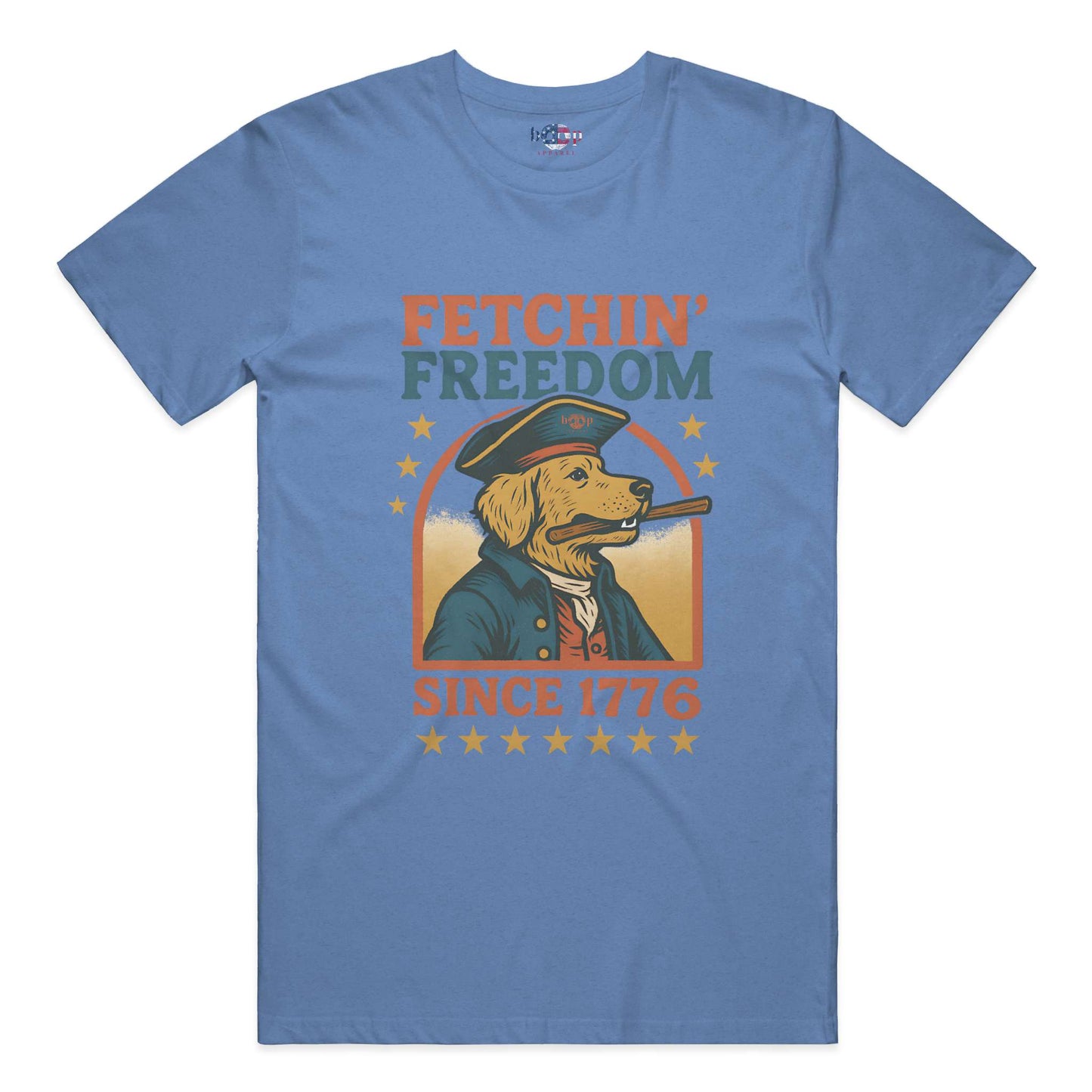 Funny dog owner t-shirt with sarcastic humor -Fetchin' Freedom - Heather T