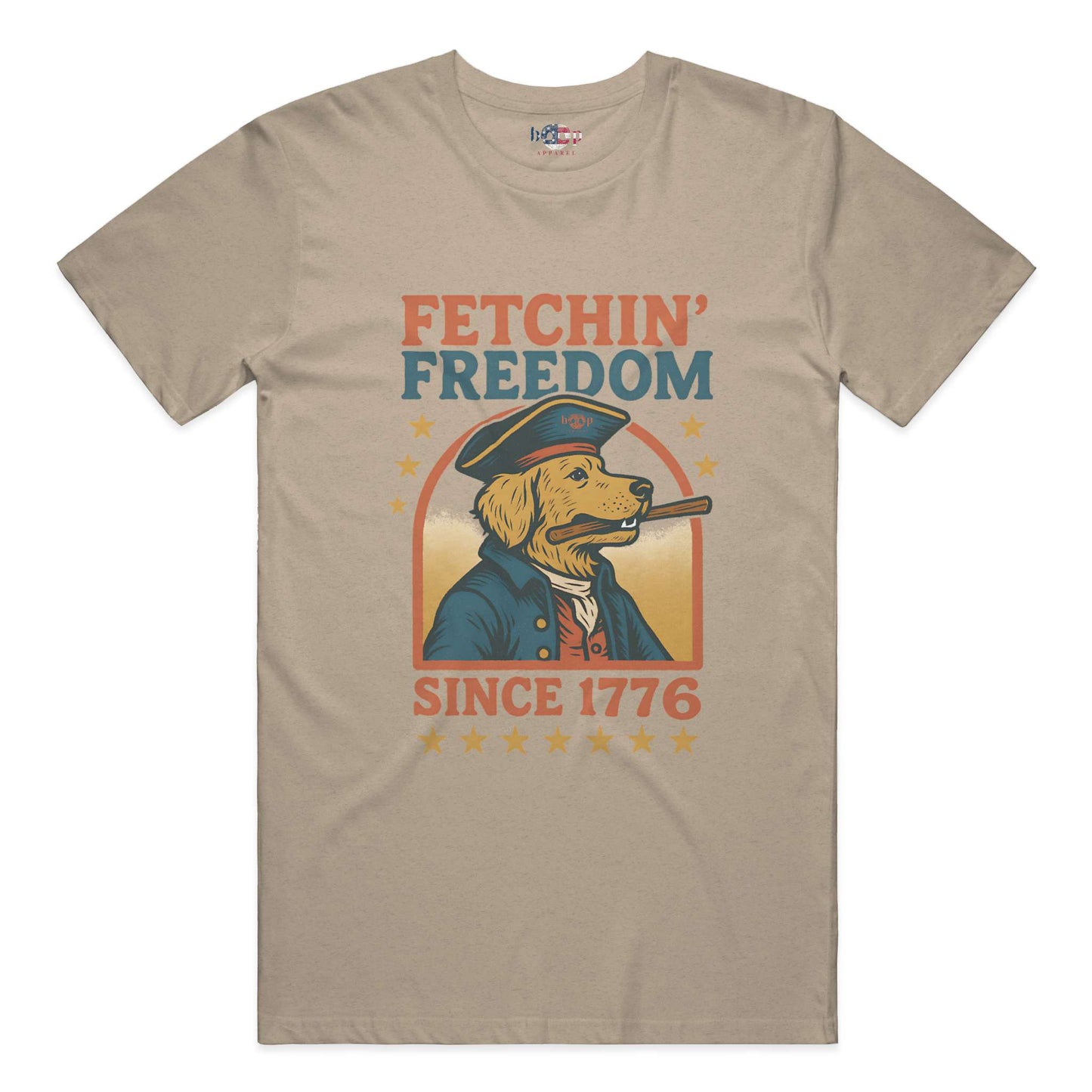 Funny dog owner t-shirt with sarcastic humor -Fetchin' Freedom - Heather T