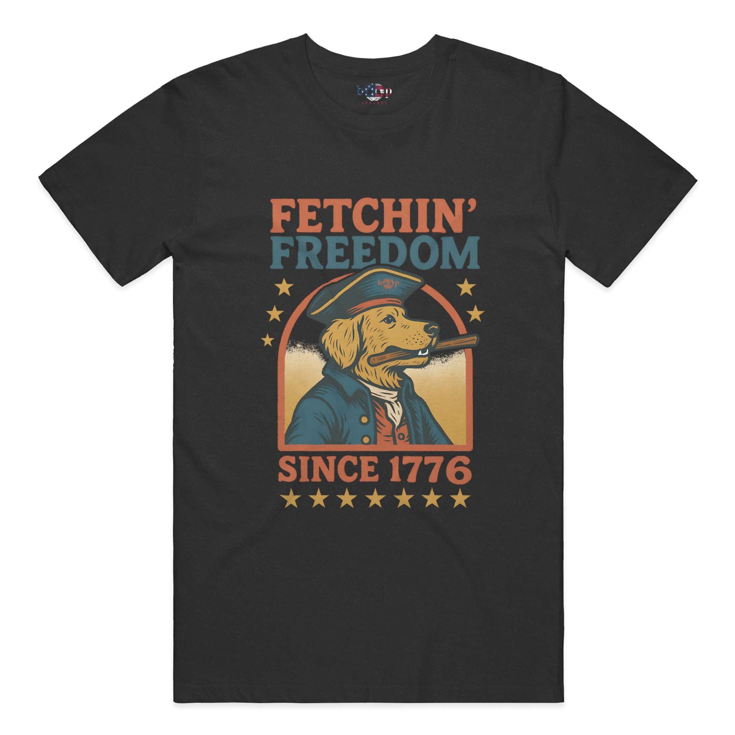 Funny dog owner t-shirt with sarcastic humor -Fetchin' Freedom - Heather T