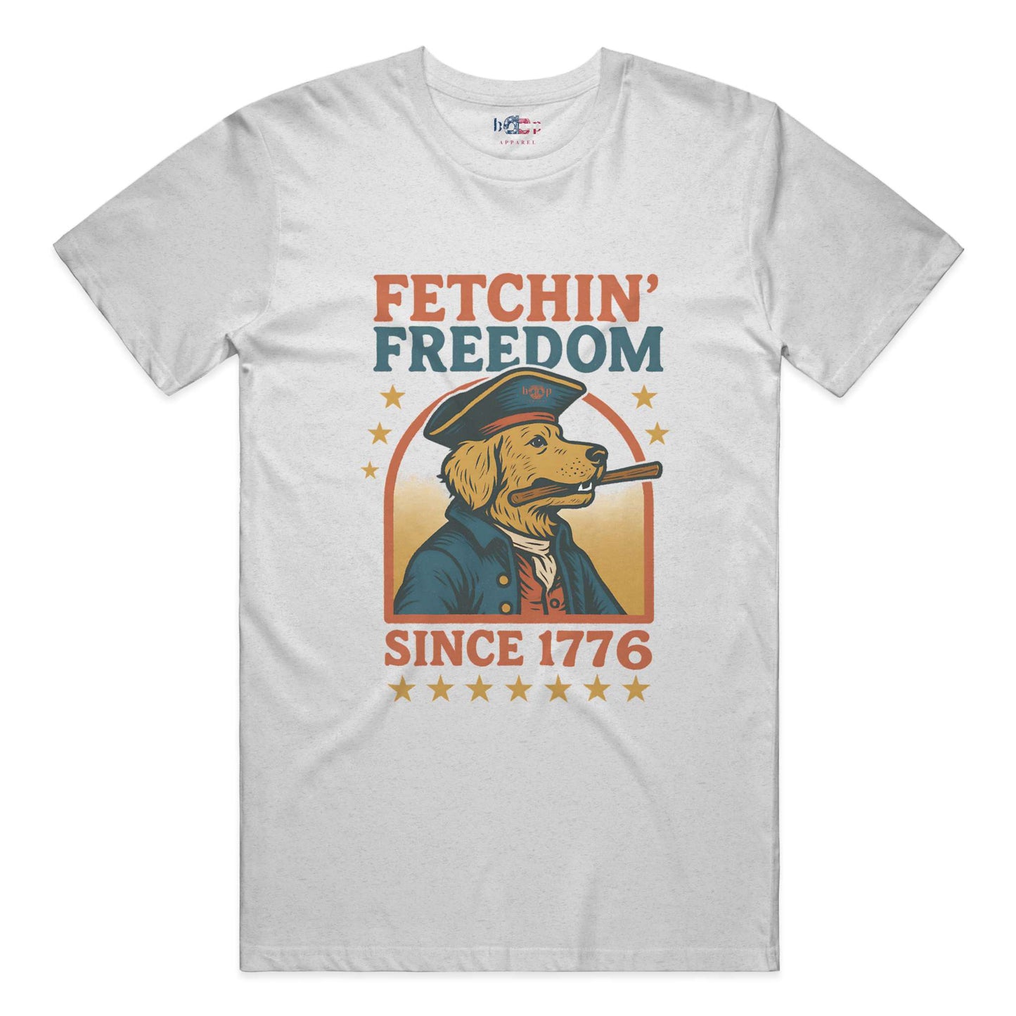 Funny dog owner t-shirt with sarcastic humor -Fetchin' Freedom - Heather T