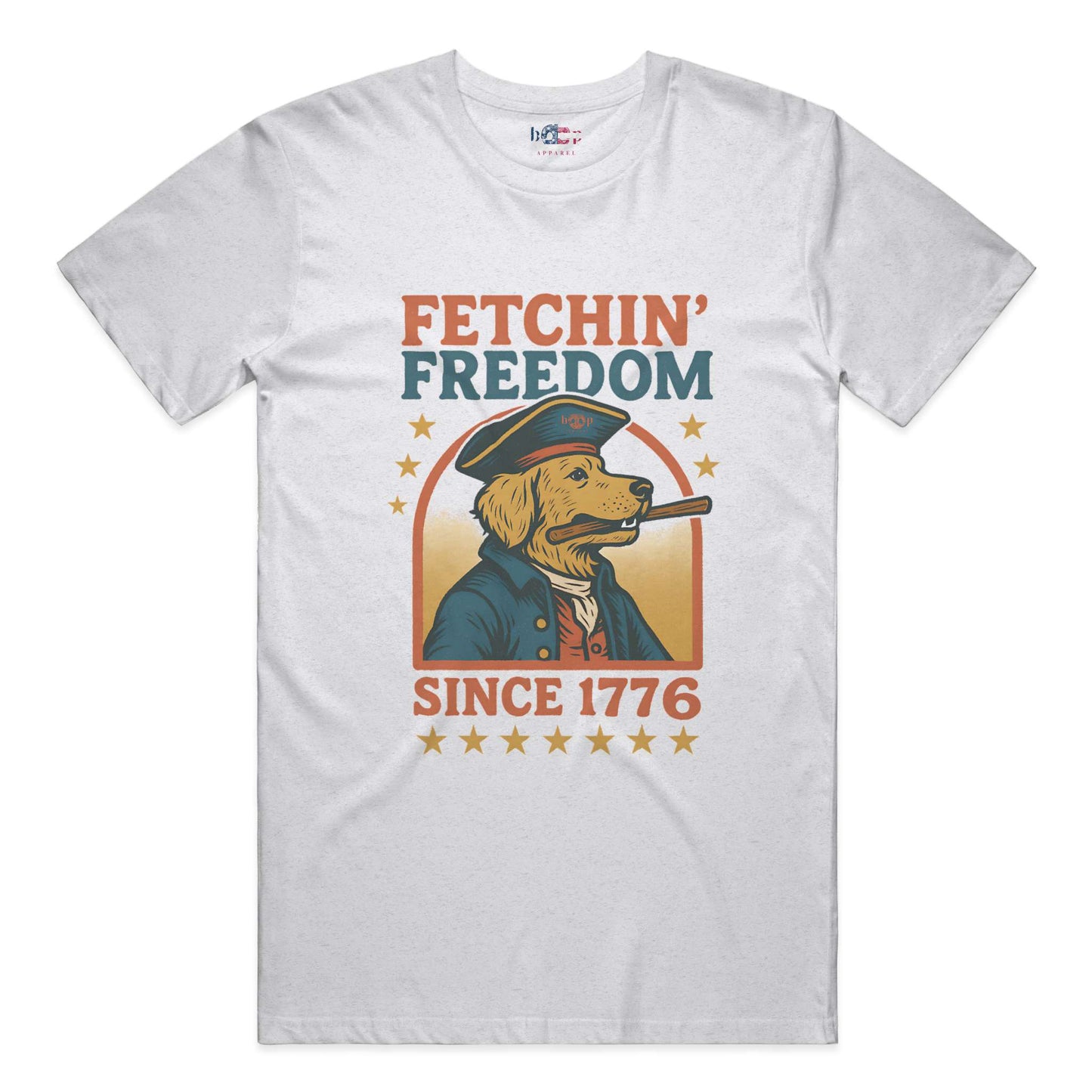 Funny dog owner t-shirt with sarcastic humor -Fetchin' Freedom - Heather T