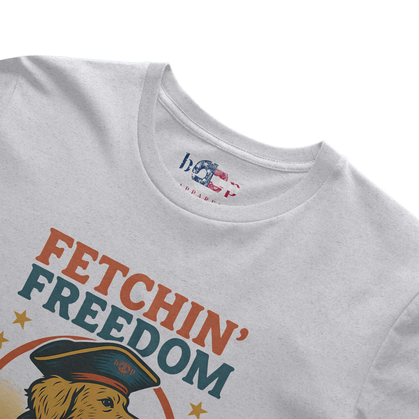 Funny dog owner t-shirt with sarcastic humor -Fetchin' Freedom - Heather T