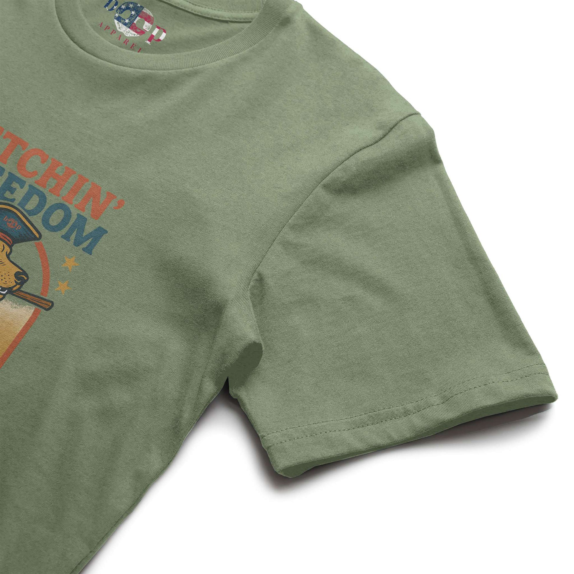 Funny dog owner t-shirt with sarcastic humor -Fetchin' Freedom - Triblend T