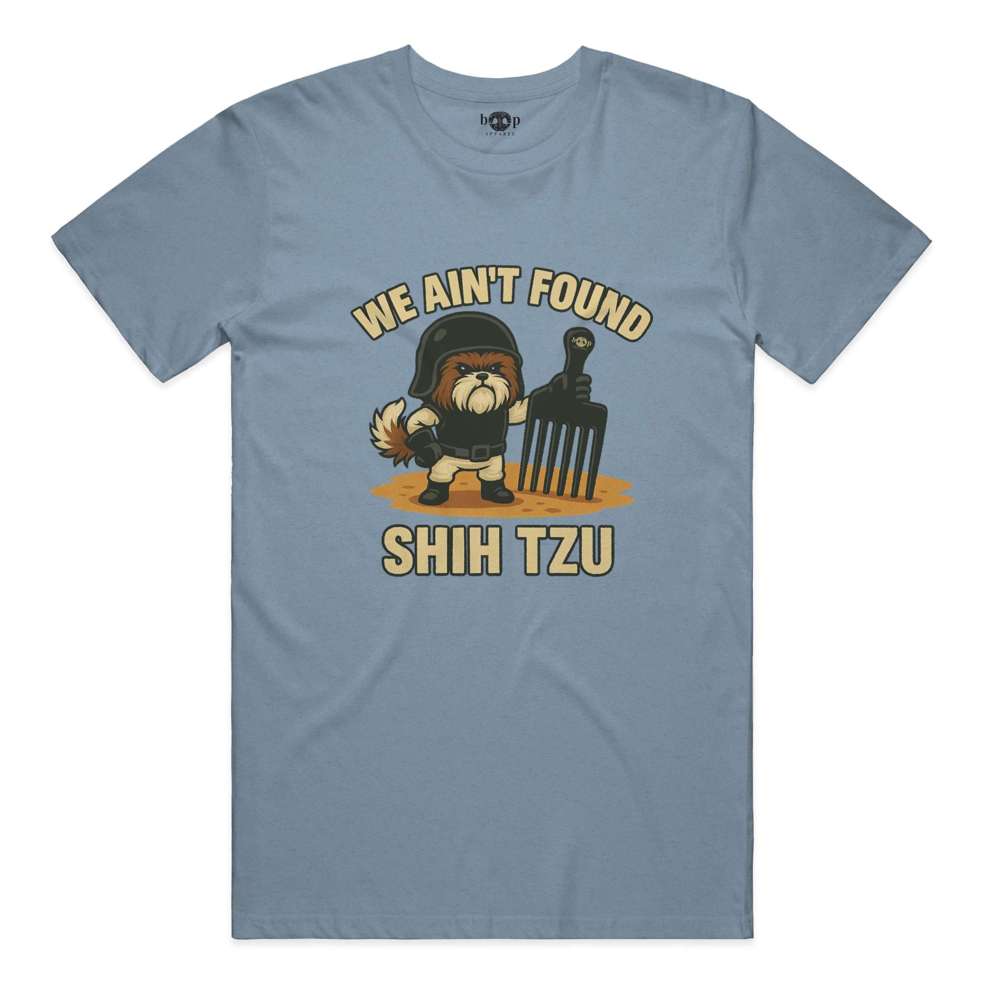 Funny dog owner t-shirt with sarcastic humor -We Ain't Found Shih Tzu - Triblend T