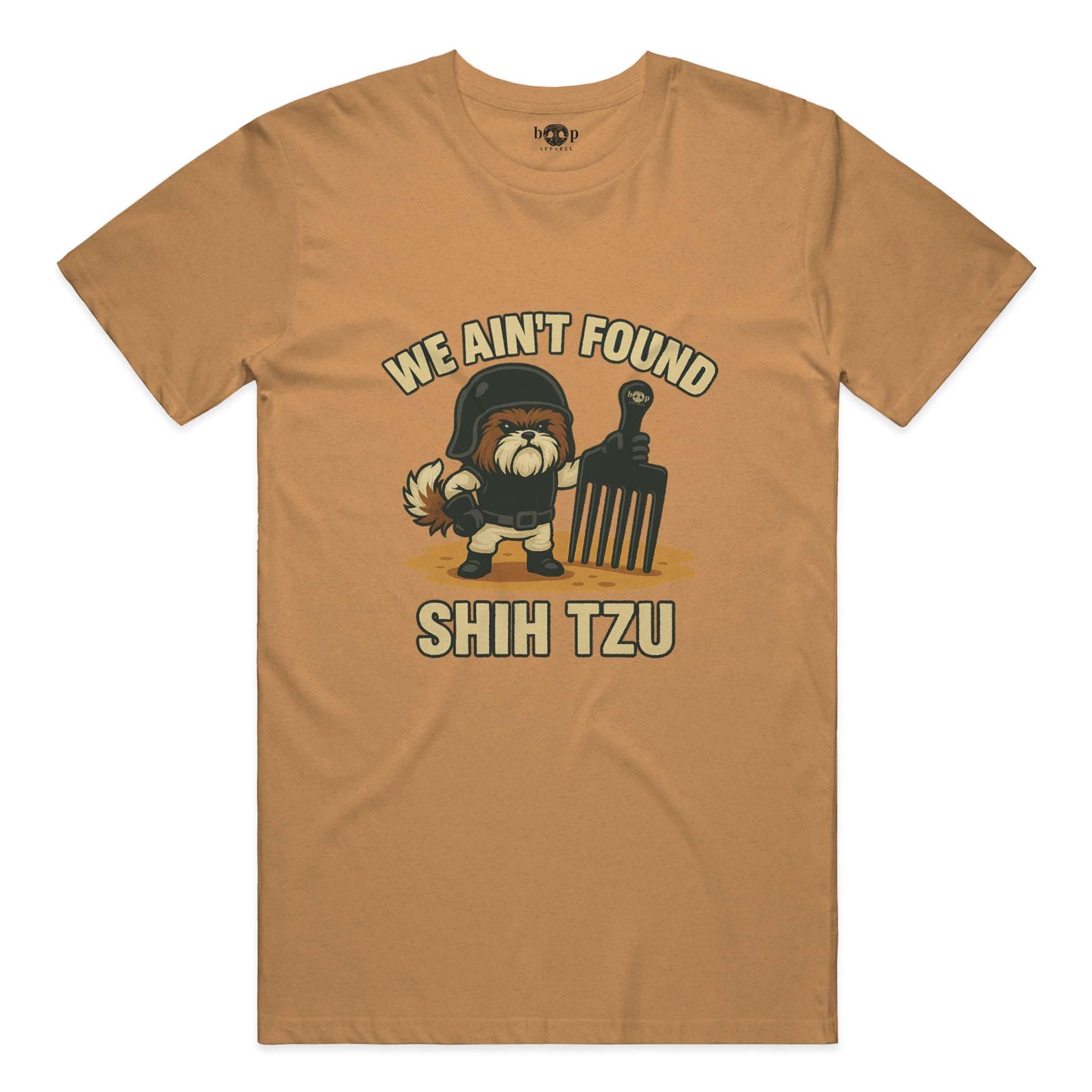 Funny dog owner t-shirt with sarcastic humor -We Ain't Found Shih Tzu - Heather T