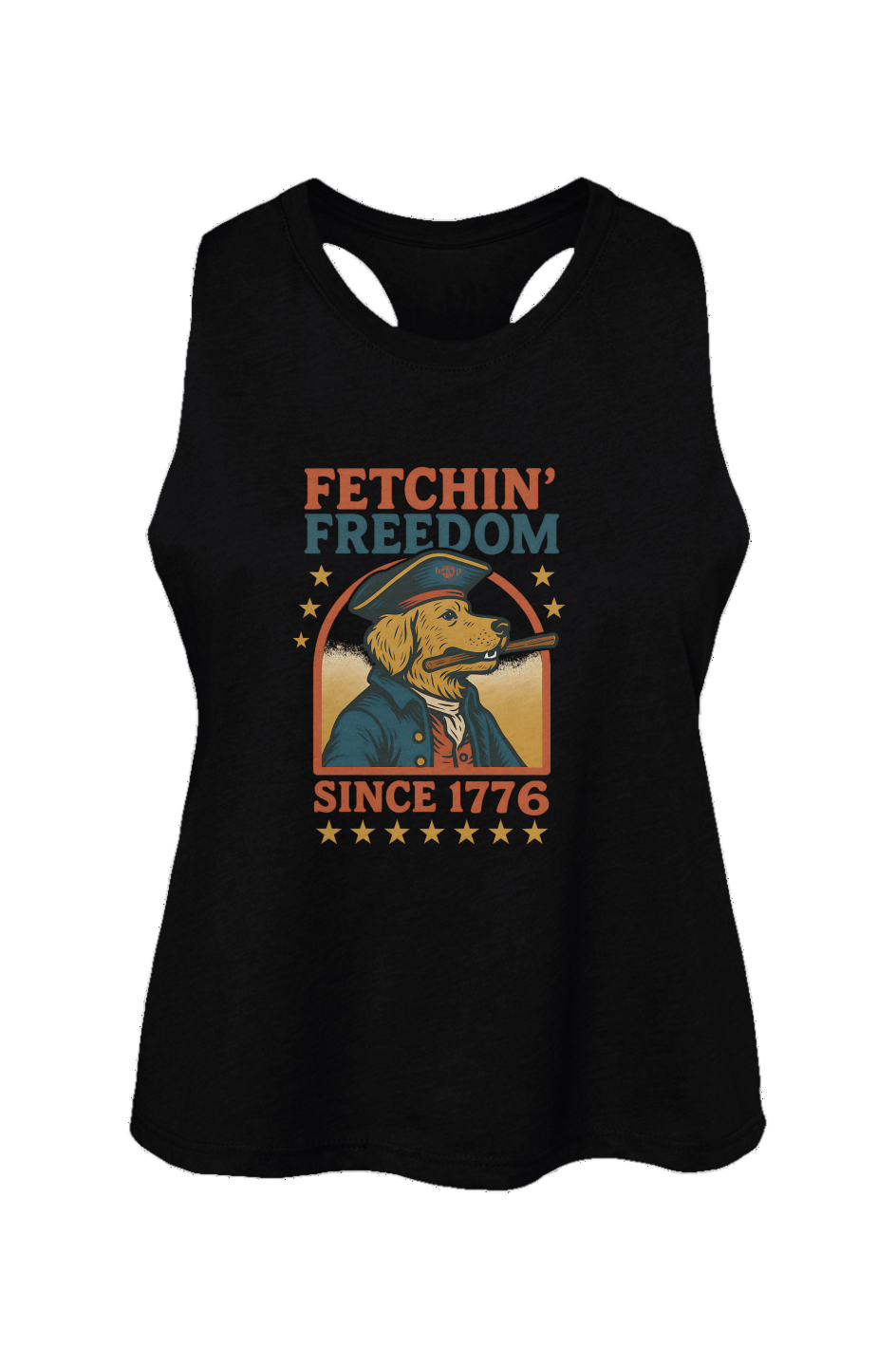 Funny dog owner t-shirt with sarcastic humor -Fetchin' Freedom - Crop Tank