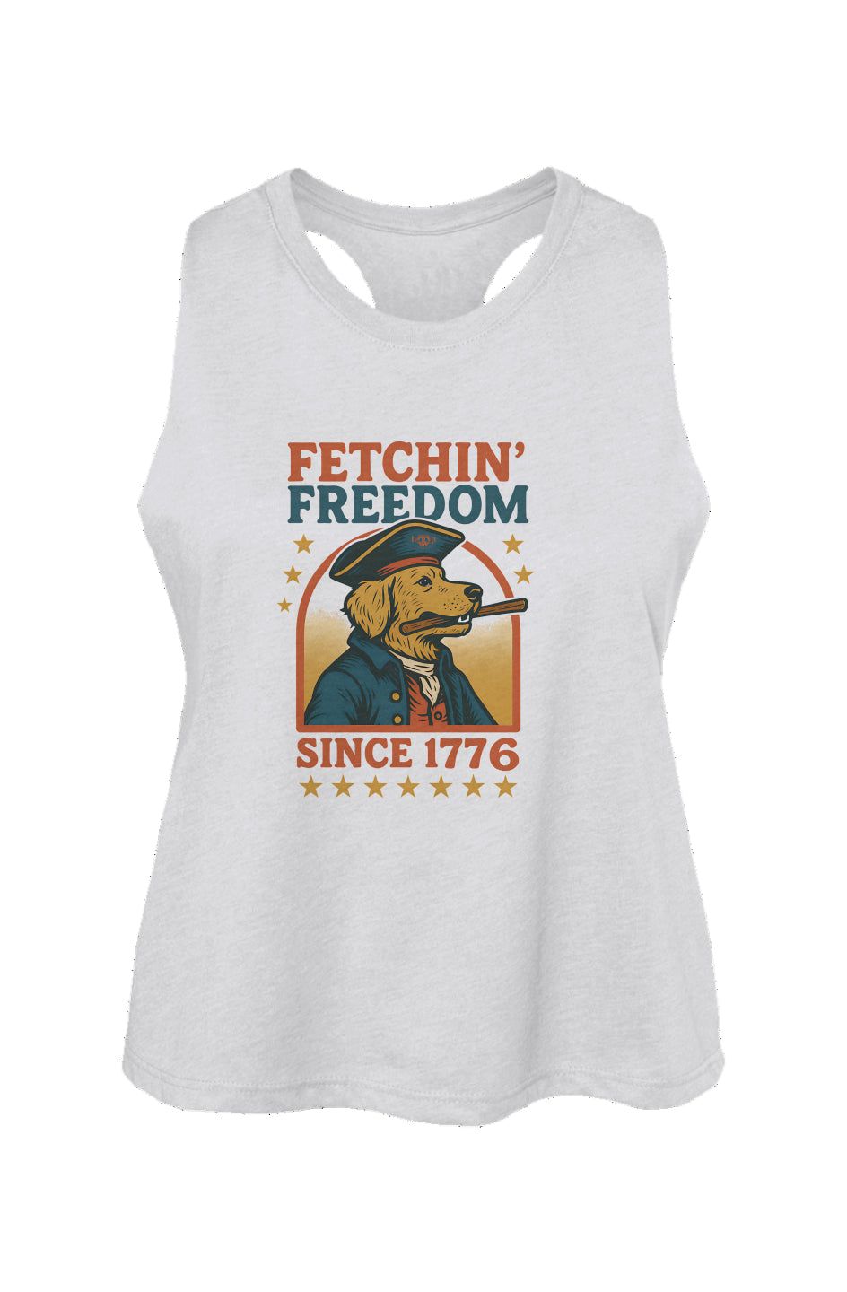 Funny dog owner t-shirt with sarcastic humor -Fetchin' Freedom - Crop Tank